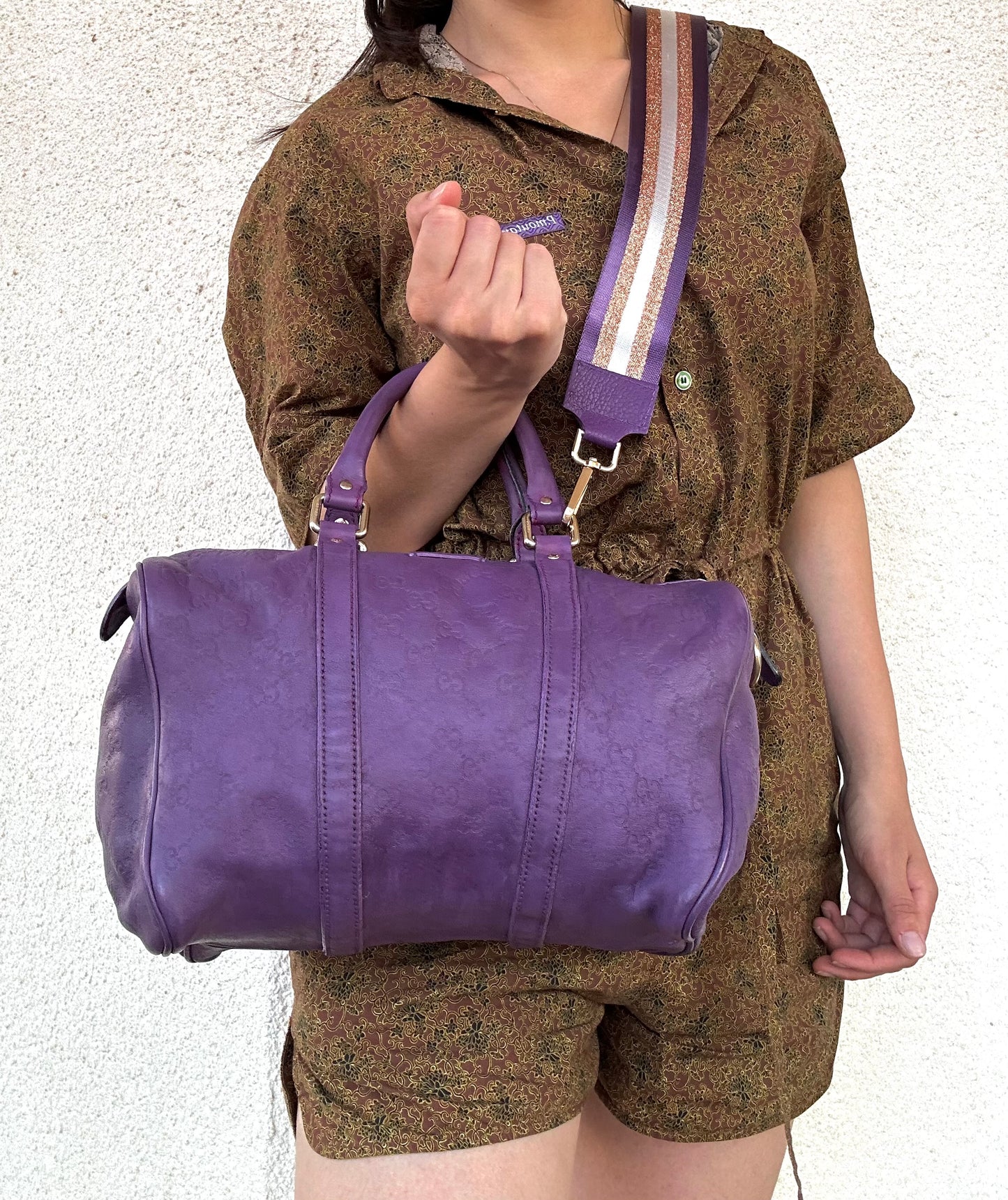 Bauletto Gucci Joy viola in pelle