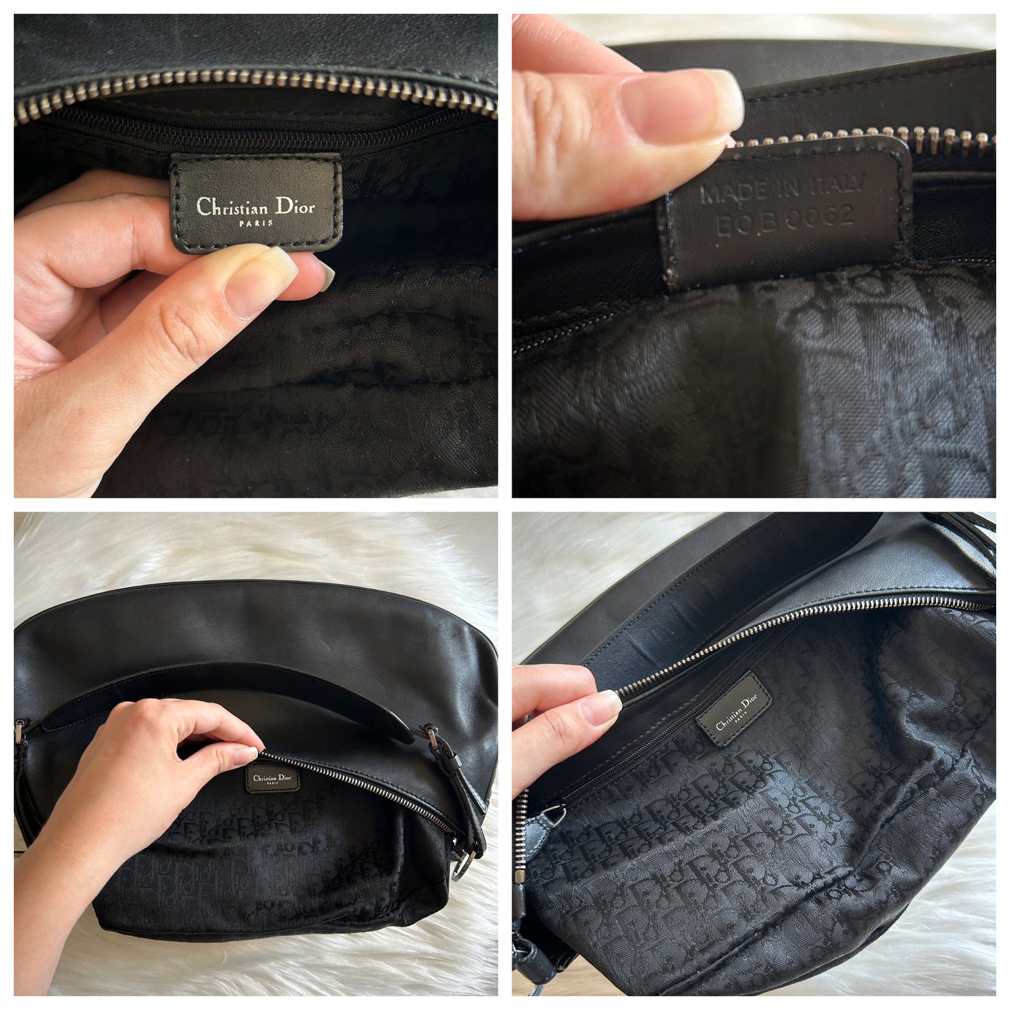 Dior modello Bondage in pelle nera vintage