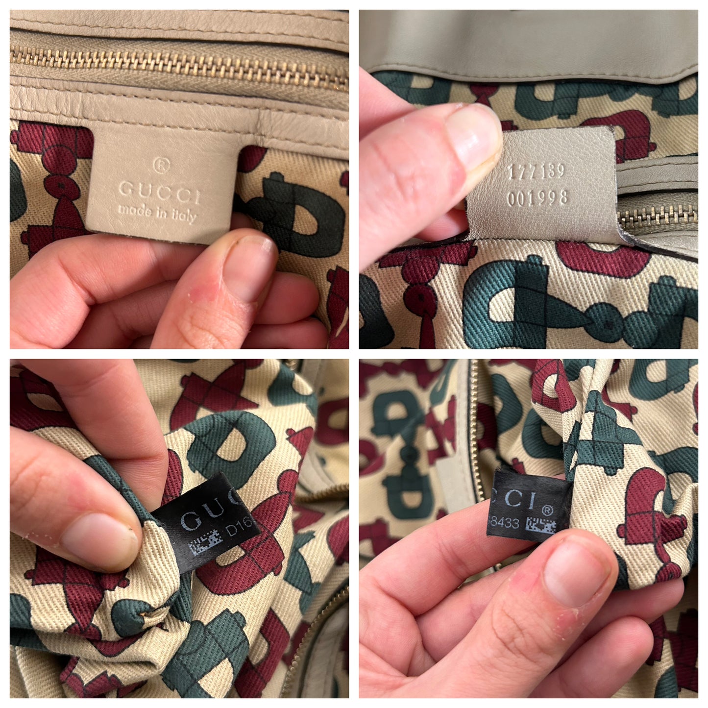 Gucci Indy media in pelle e monogram