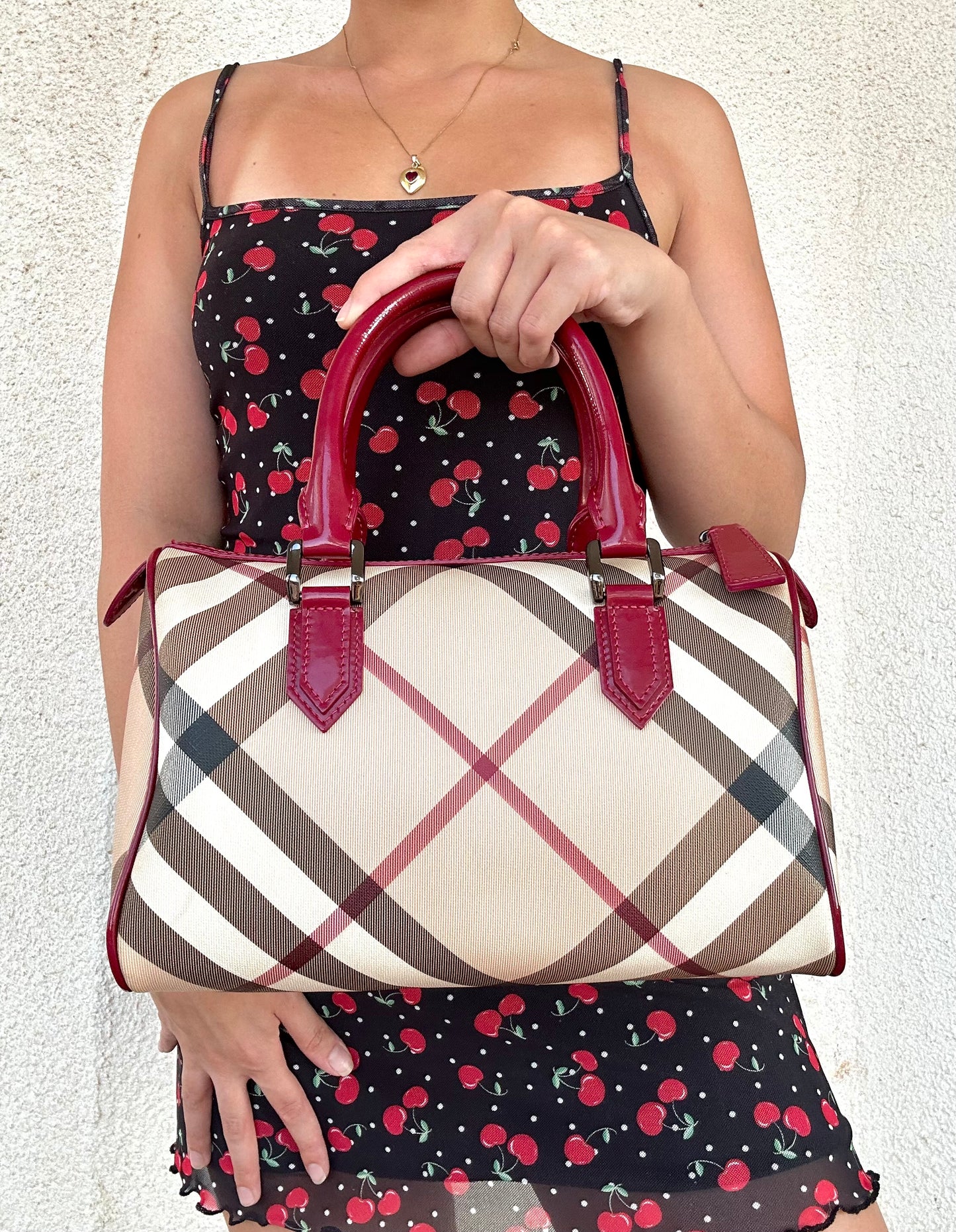Bauletto Burberry rosso ciliegia