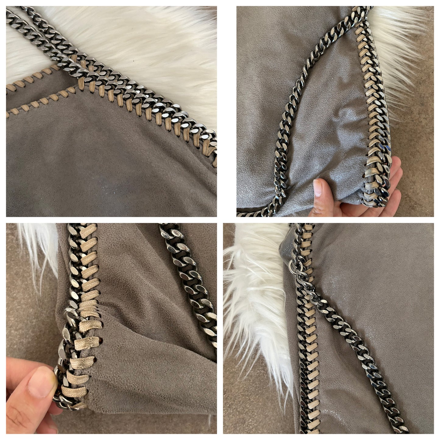 Falabella Stella McCartney grigia triple chain