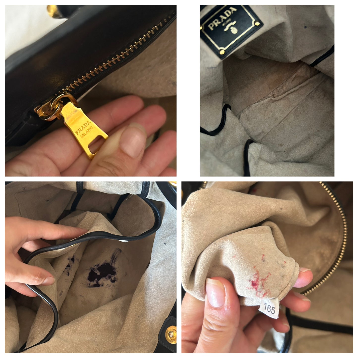 Prada tote bag in pelle nera
