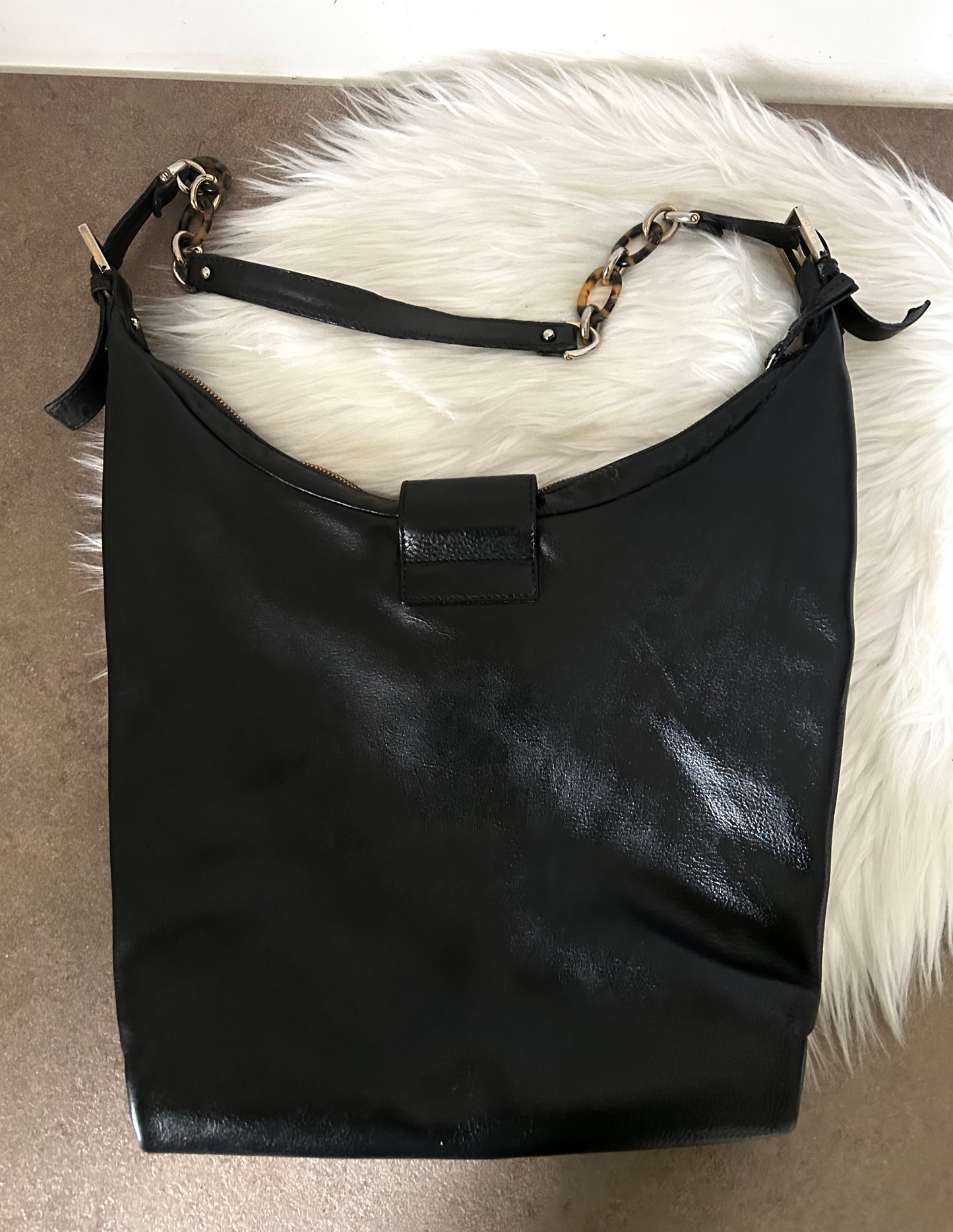 Fendi Croissant in pelle nera