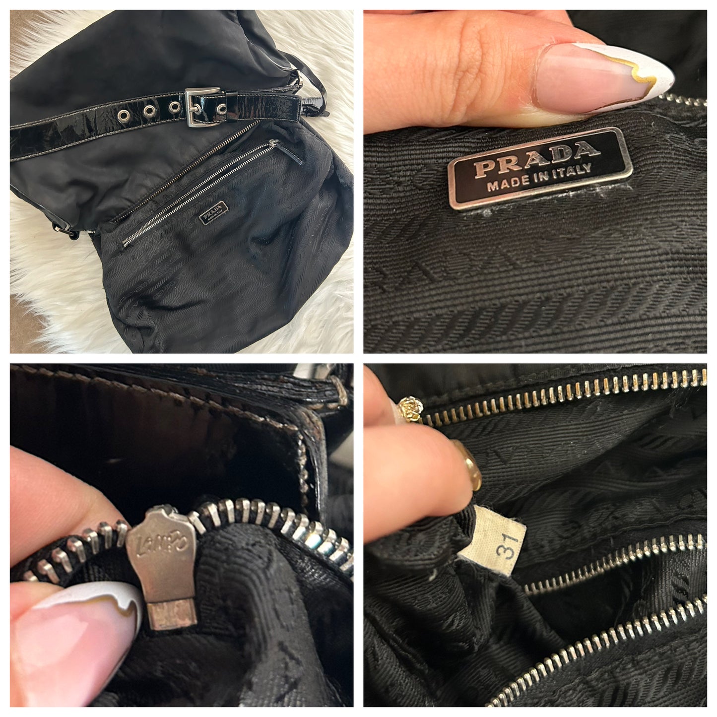 Prada baguette nera in nylon