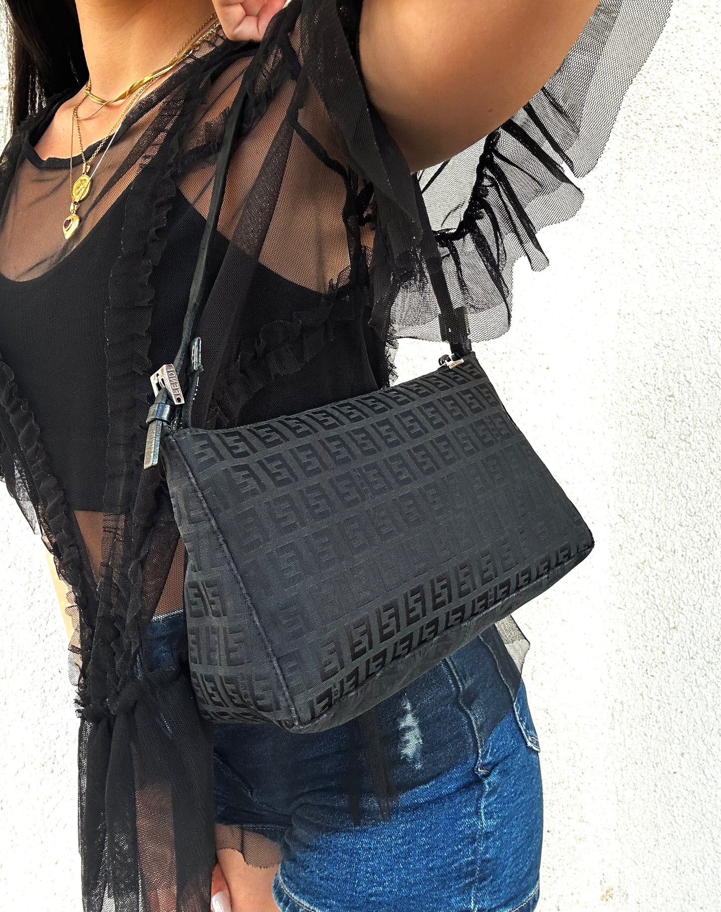 Fendi baguette zucchino nera