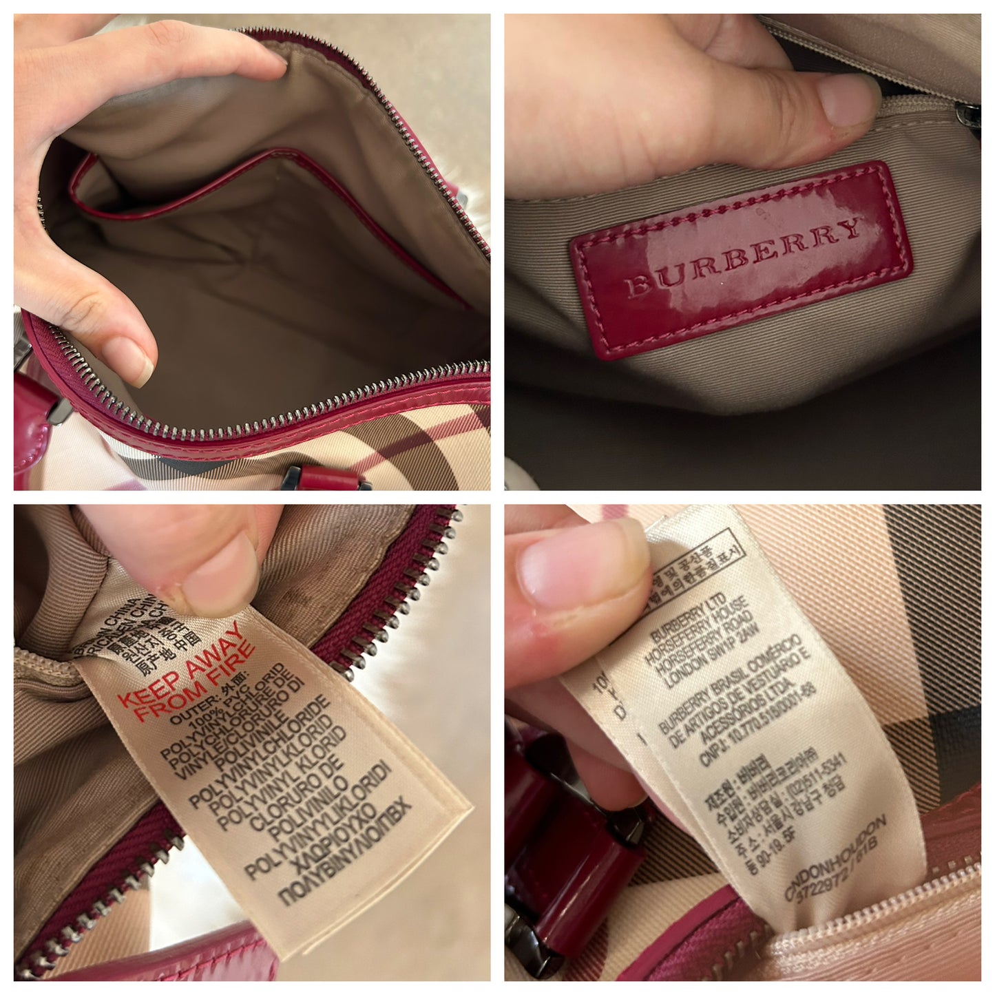 Bauletto Burberry rosso ciliegia
