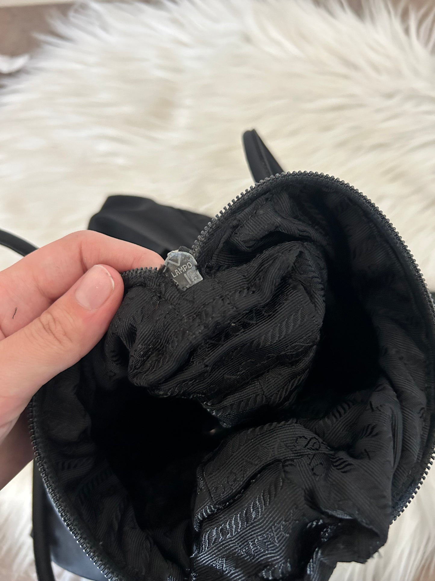 Prada tote bag in nylon nera
