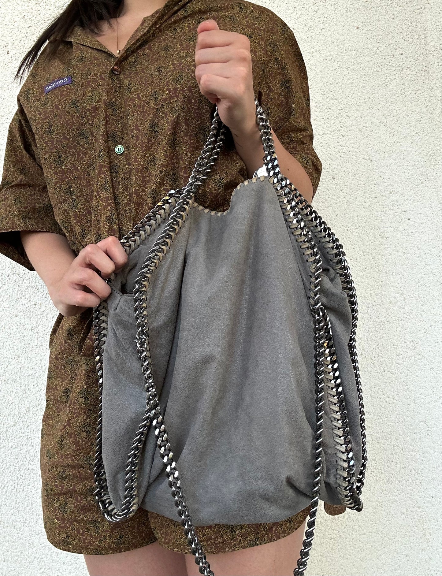 Falabella Stella McCartney grigia triple chain