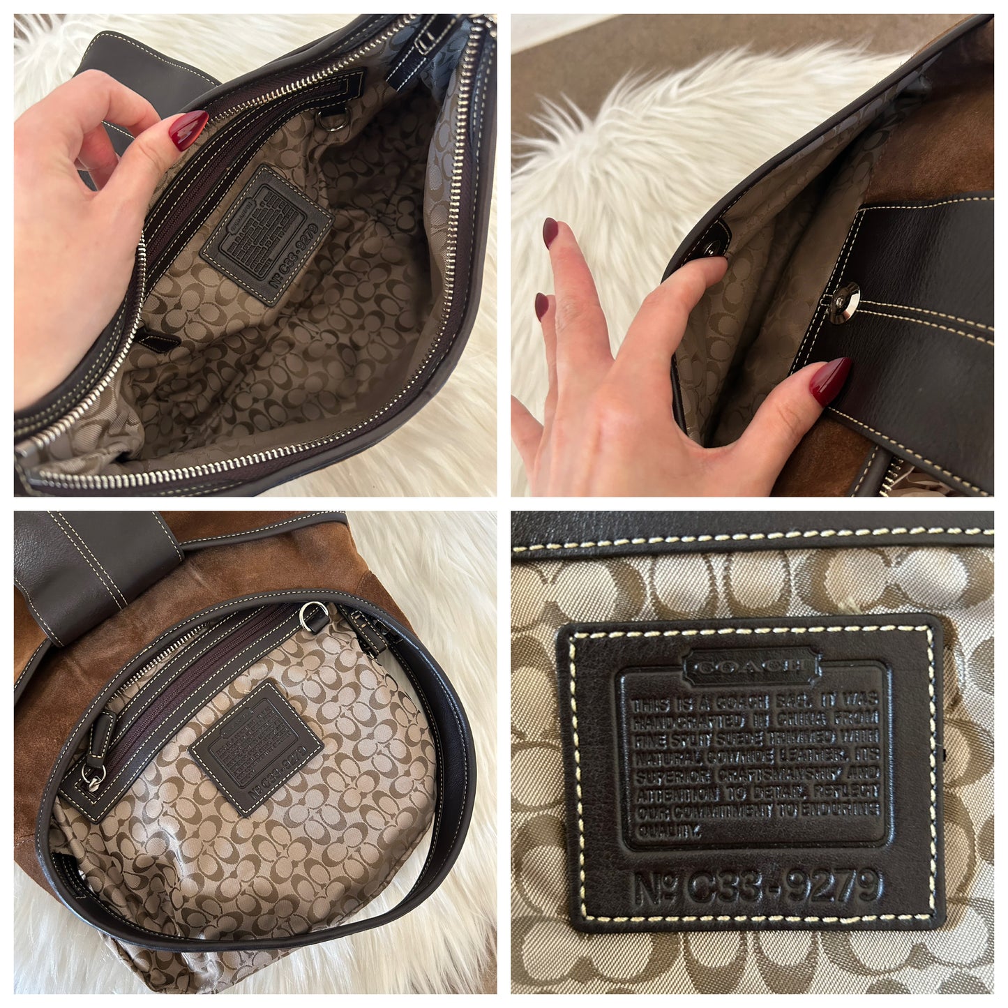 Coach Signature Sufflette in suede