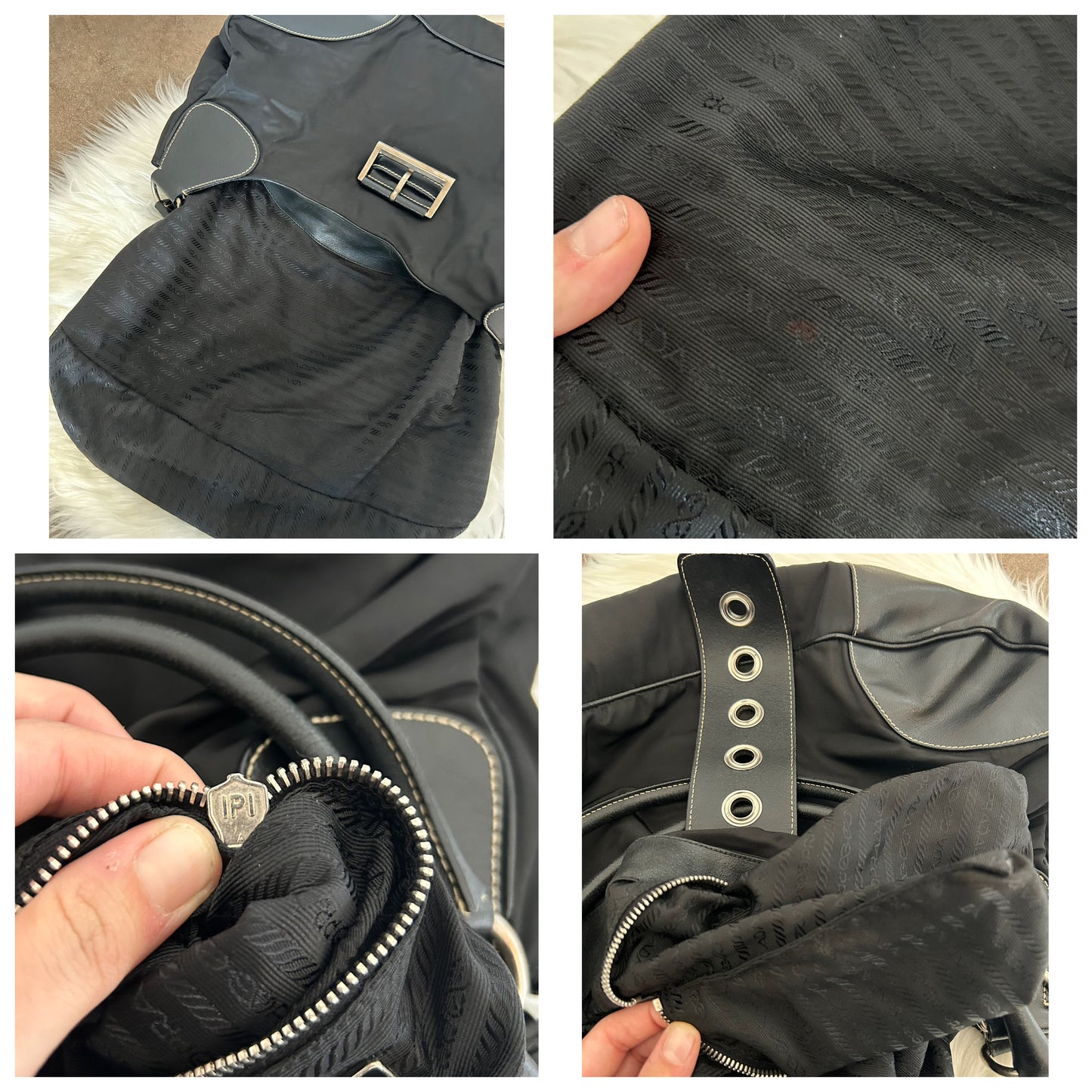 Prada Moon in nylon e pelle nera