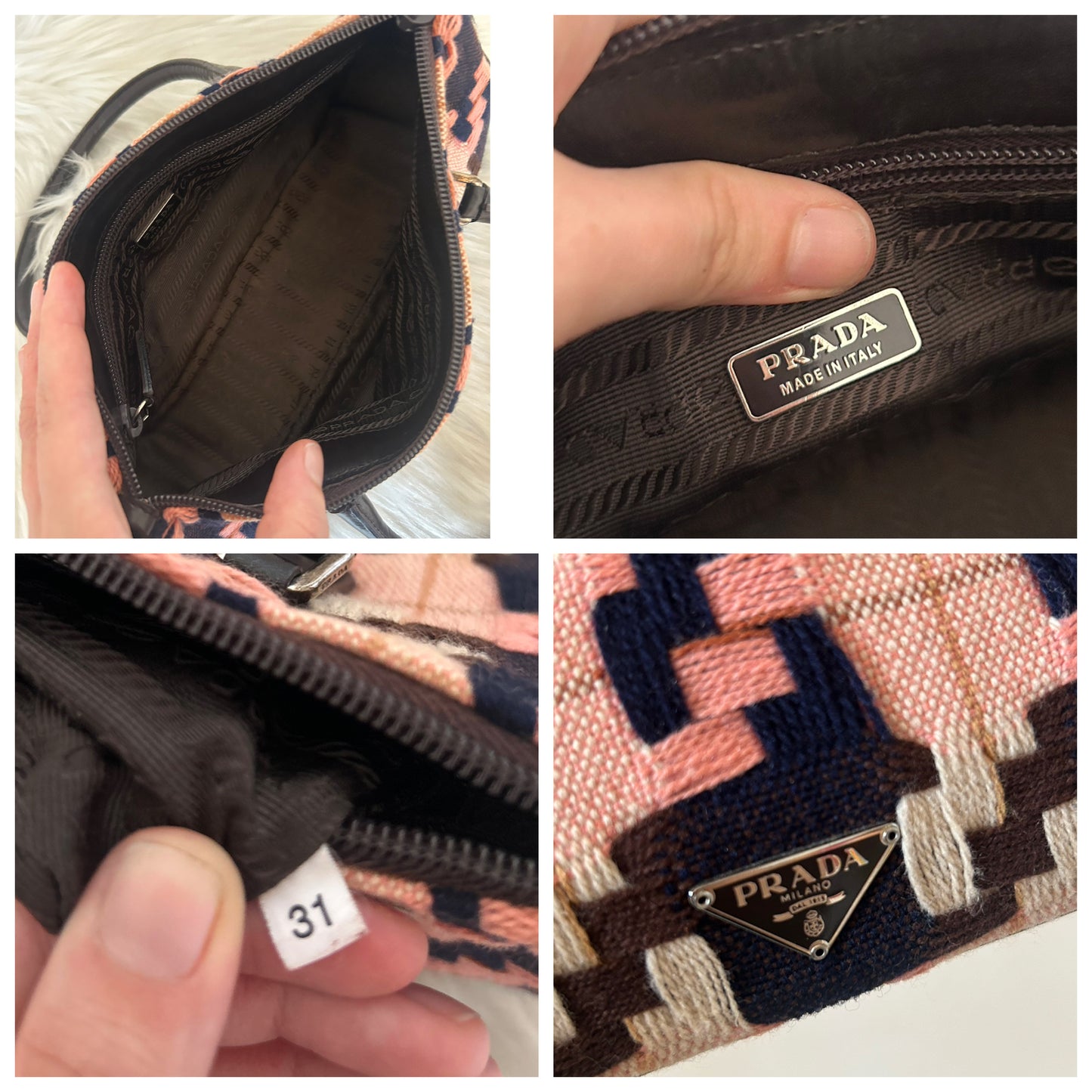Prada mini tote con motivo geometrico