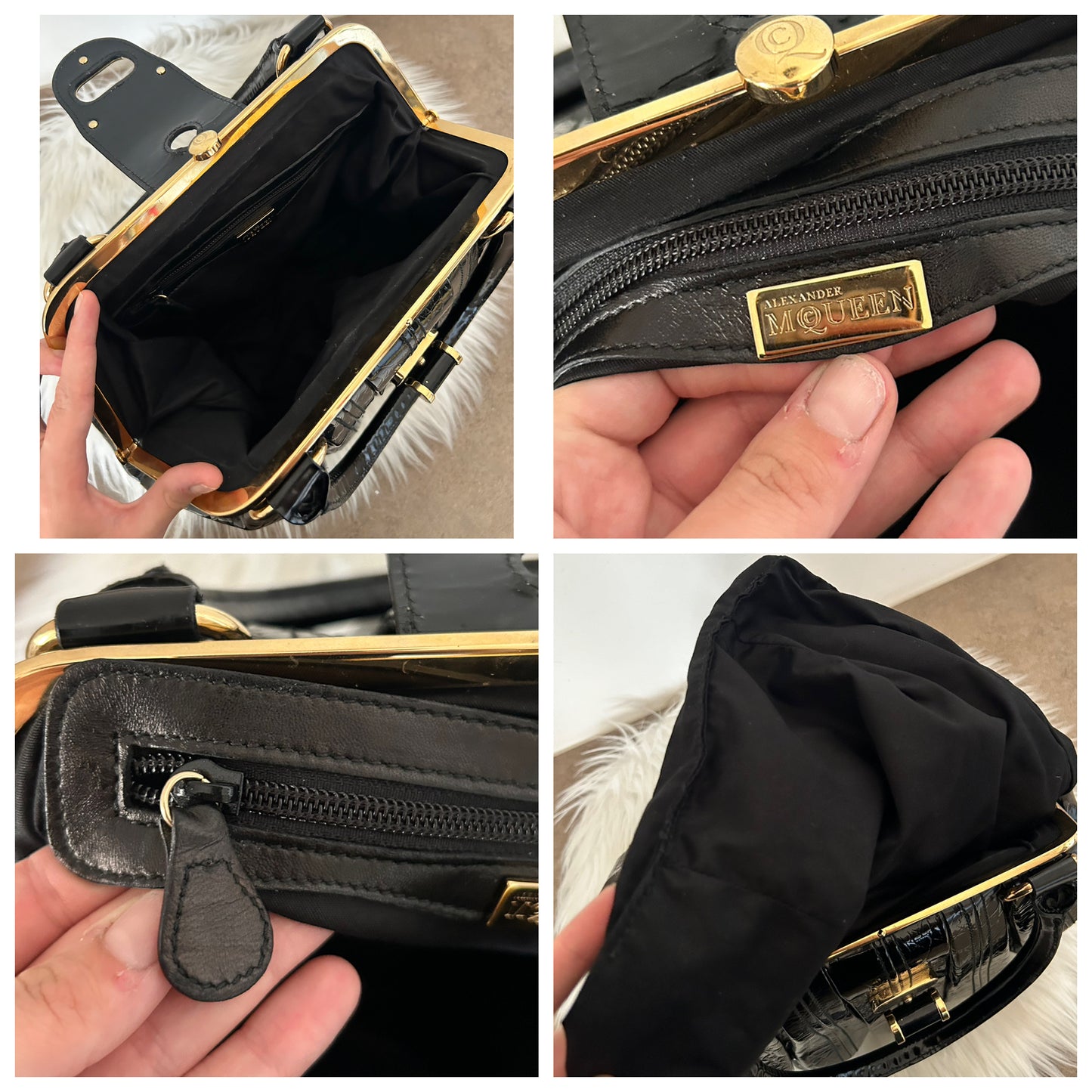 Alexander McQueen Elvie in vernice nera