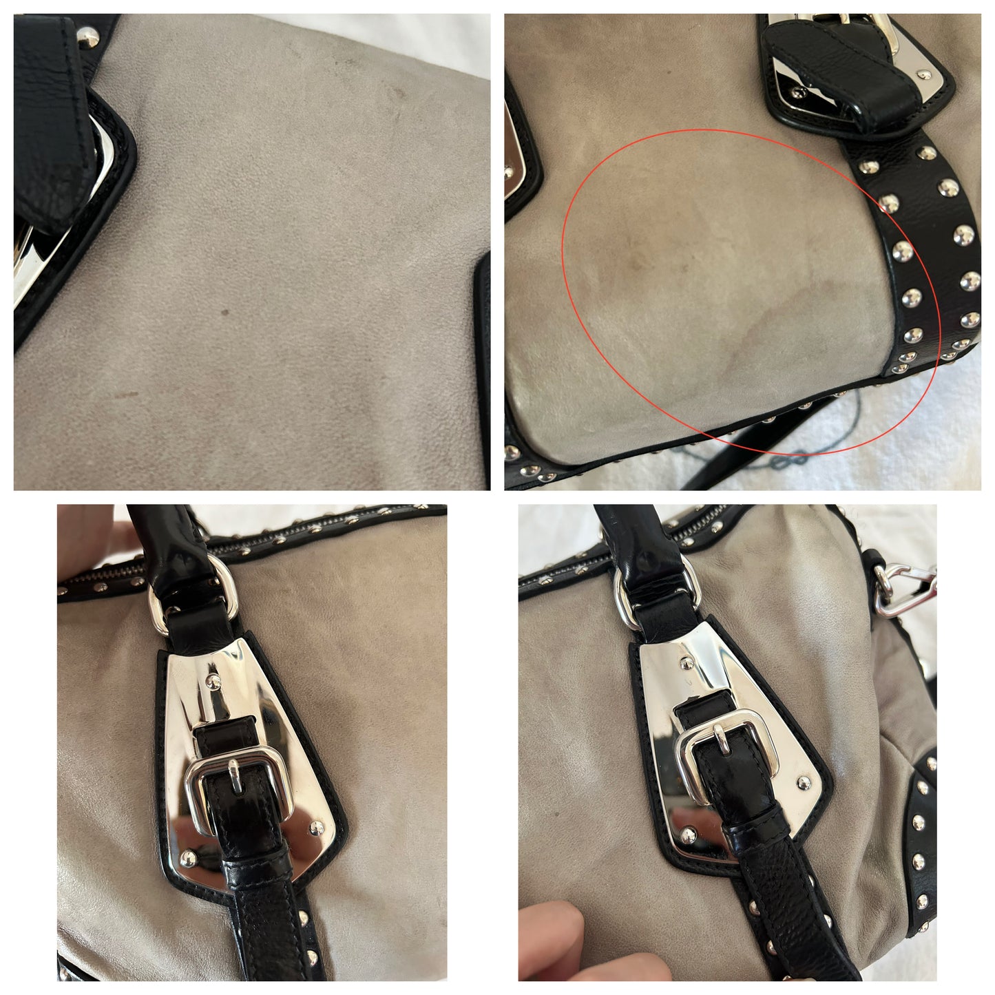 Bauletto Prada in pelle con borchie