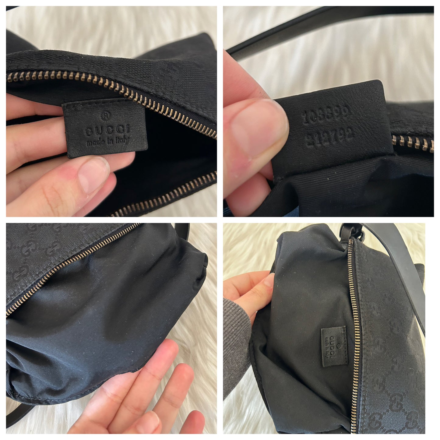 Gucci baguette nera in monogram