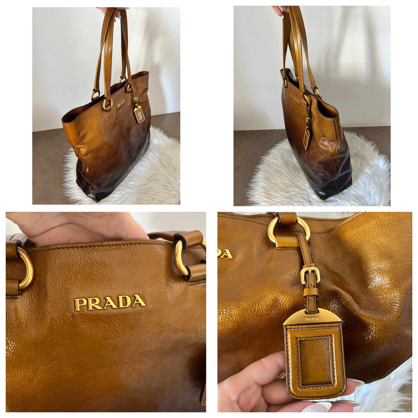 Prada tote bag in vernice