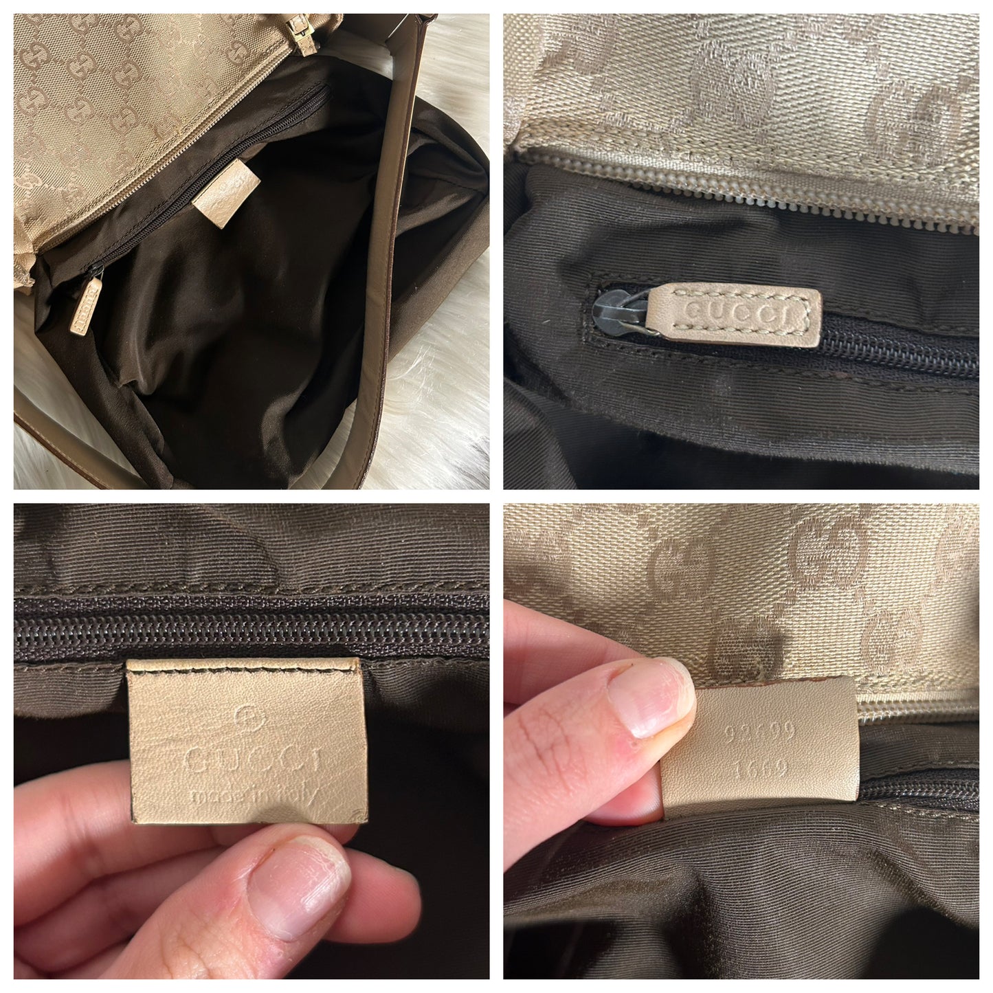 Gucci pochette in monogram beige