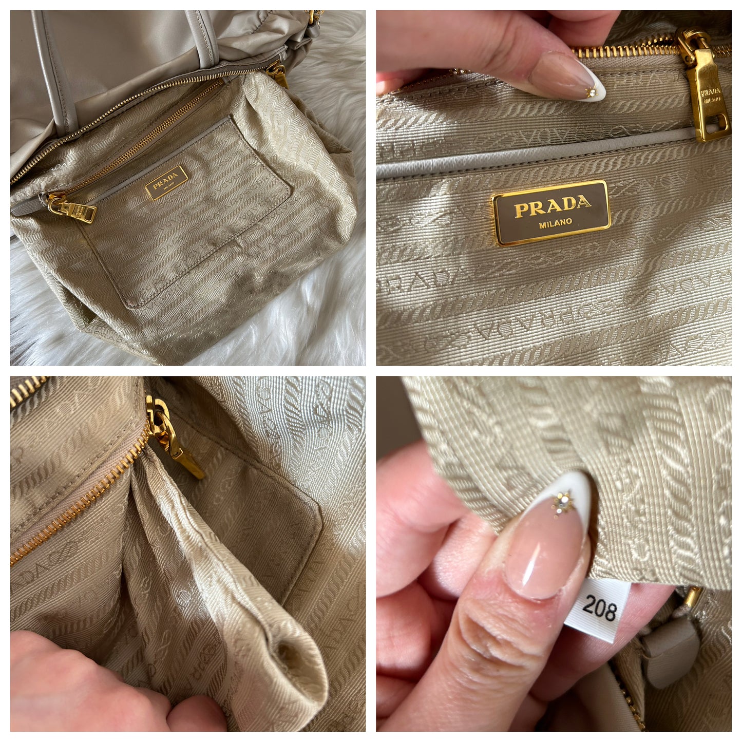 Prada tote beige con tracolla