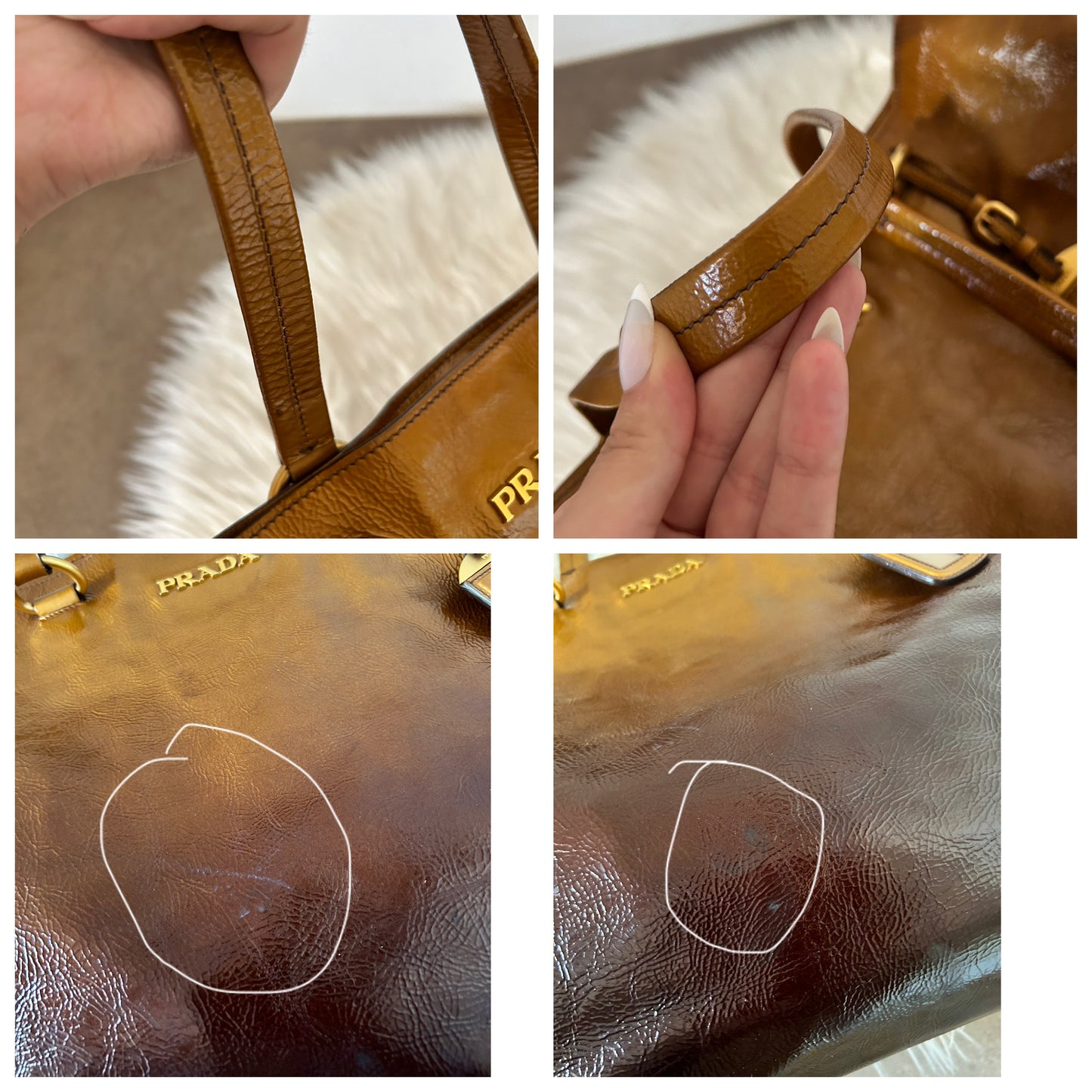 Prada tote bag in vernice