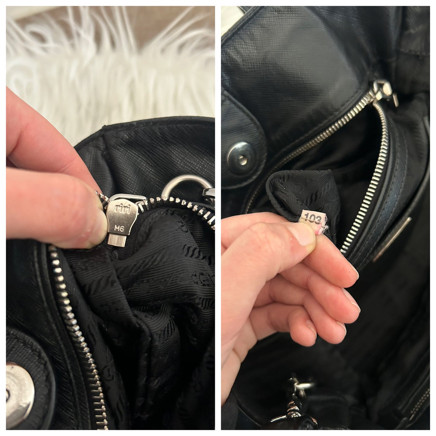 Prada tote bag in pelle saffiano nera