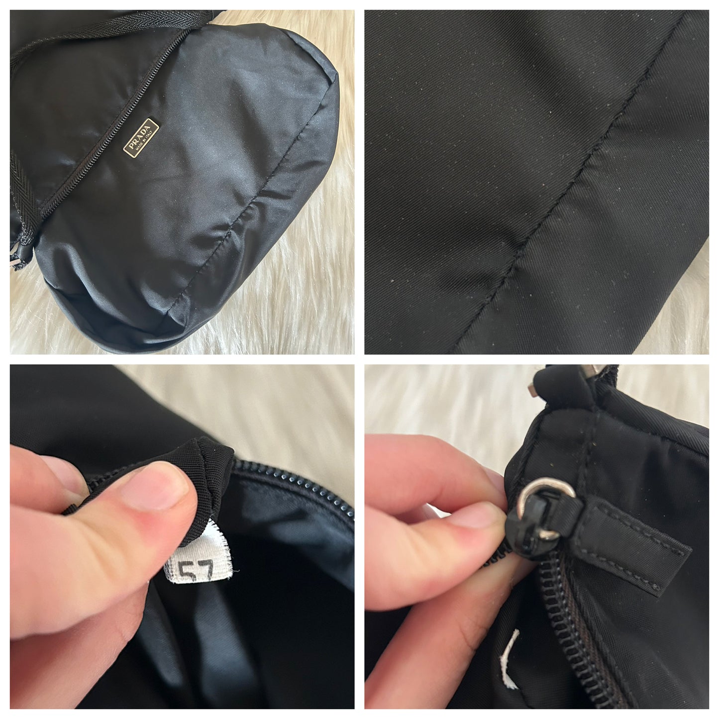 Prada baguette nera in nylon