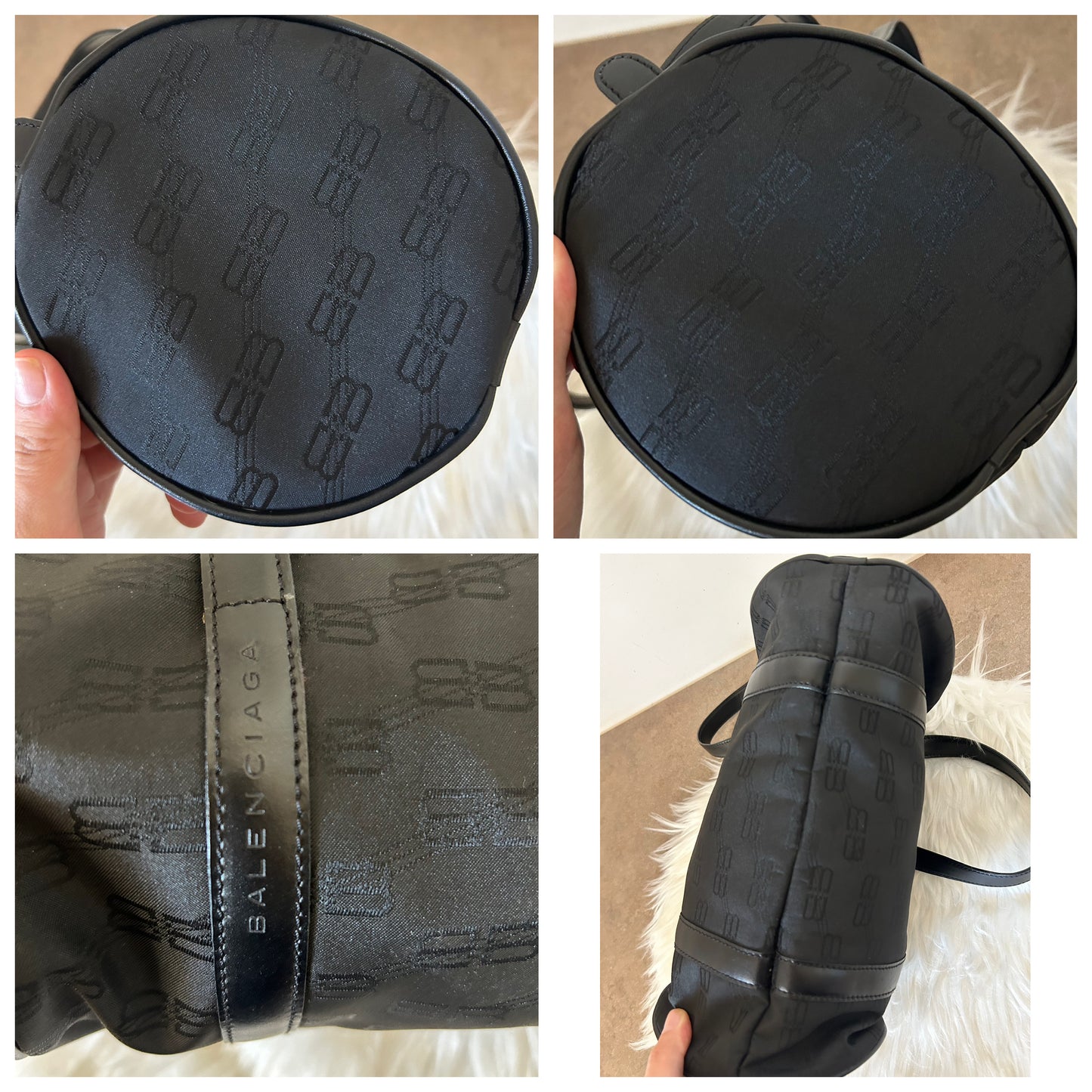 Balenciaga borsa a cilindro in monogram