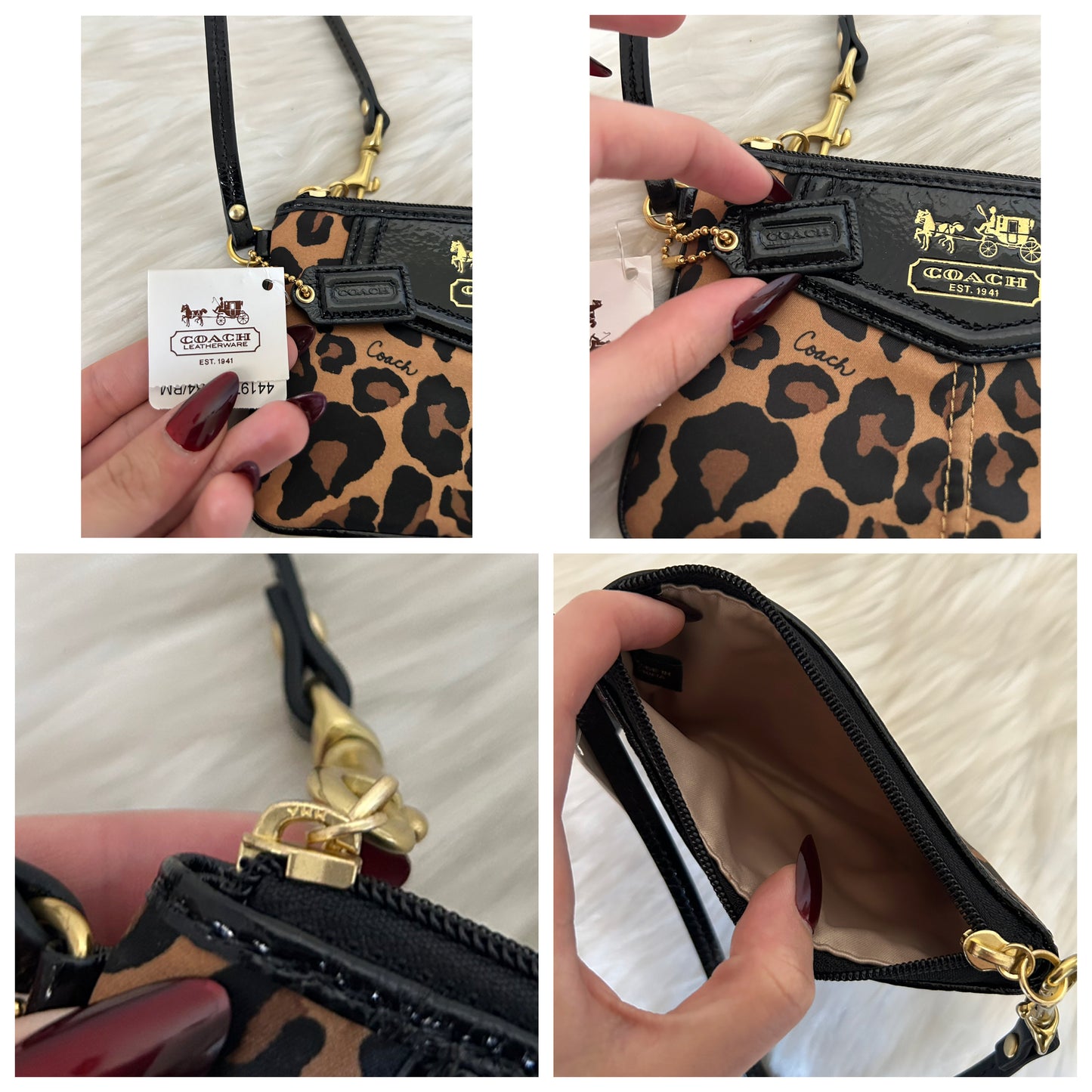 Coach pochette leopardata full set