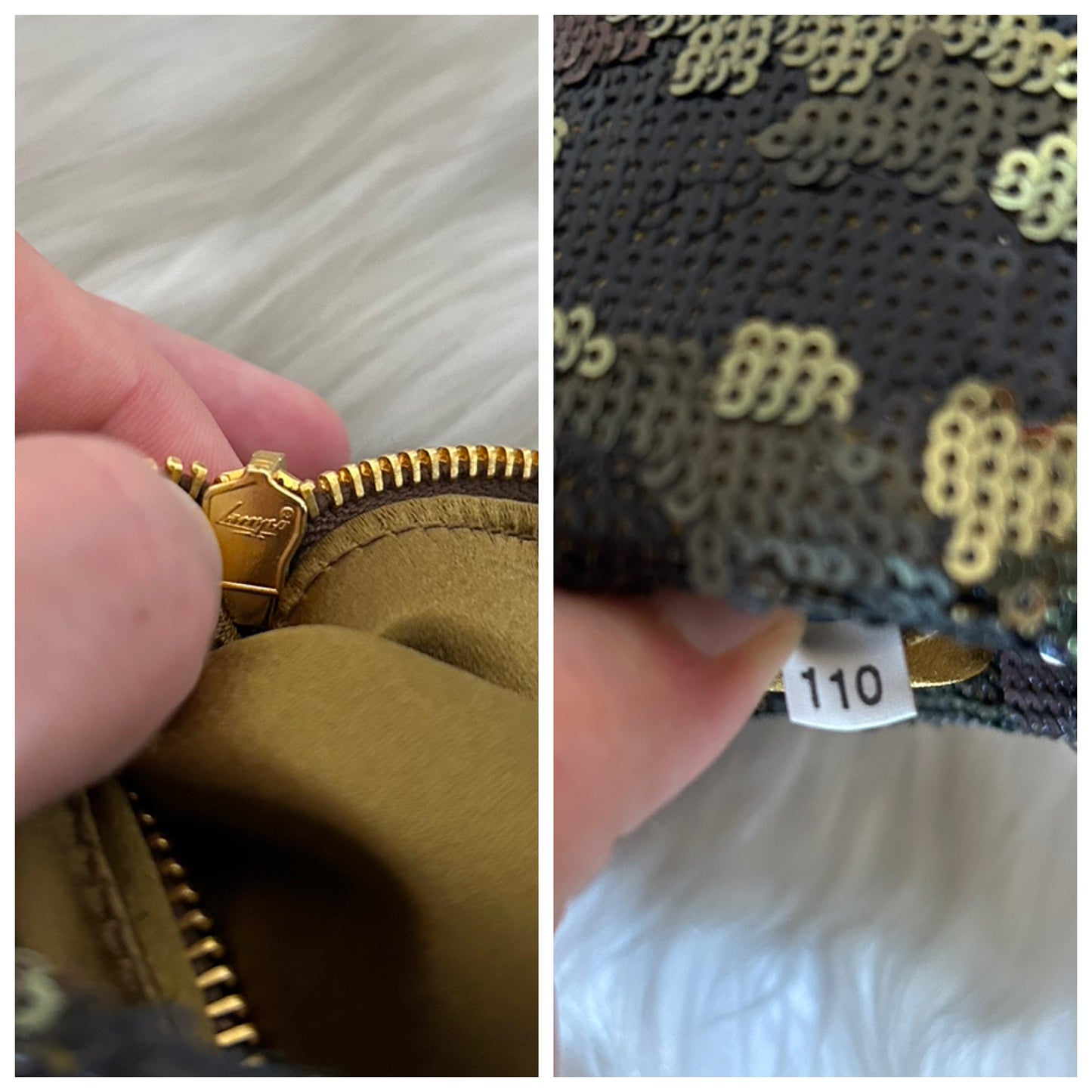 Prada Pochette con paillettes fantasia militare