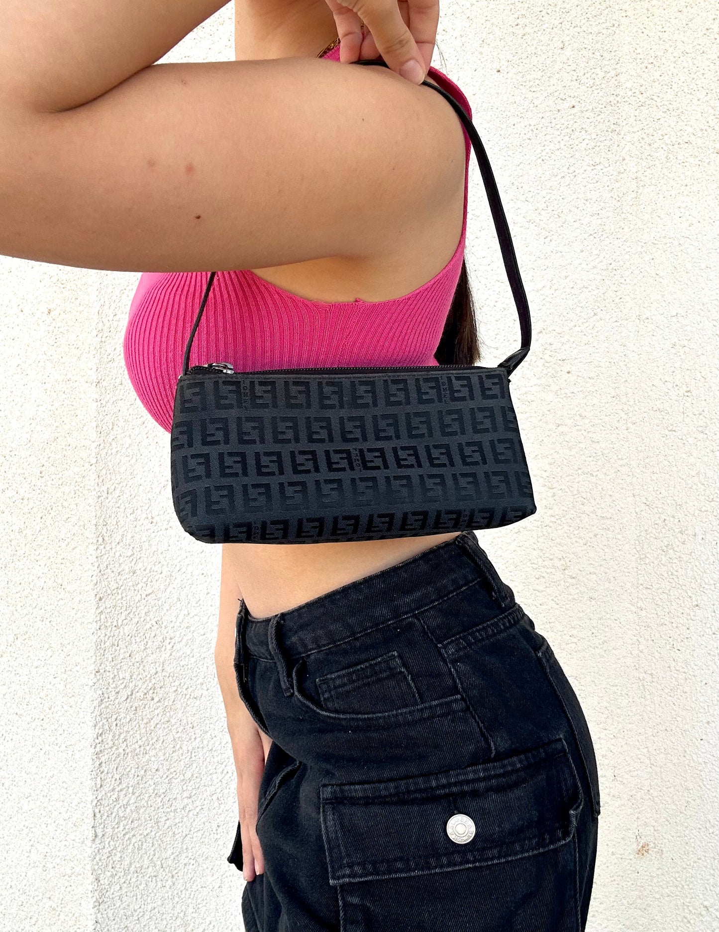 Fendi baguette zucchino nera