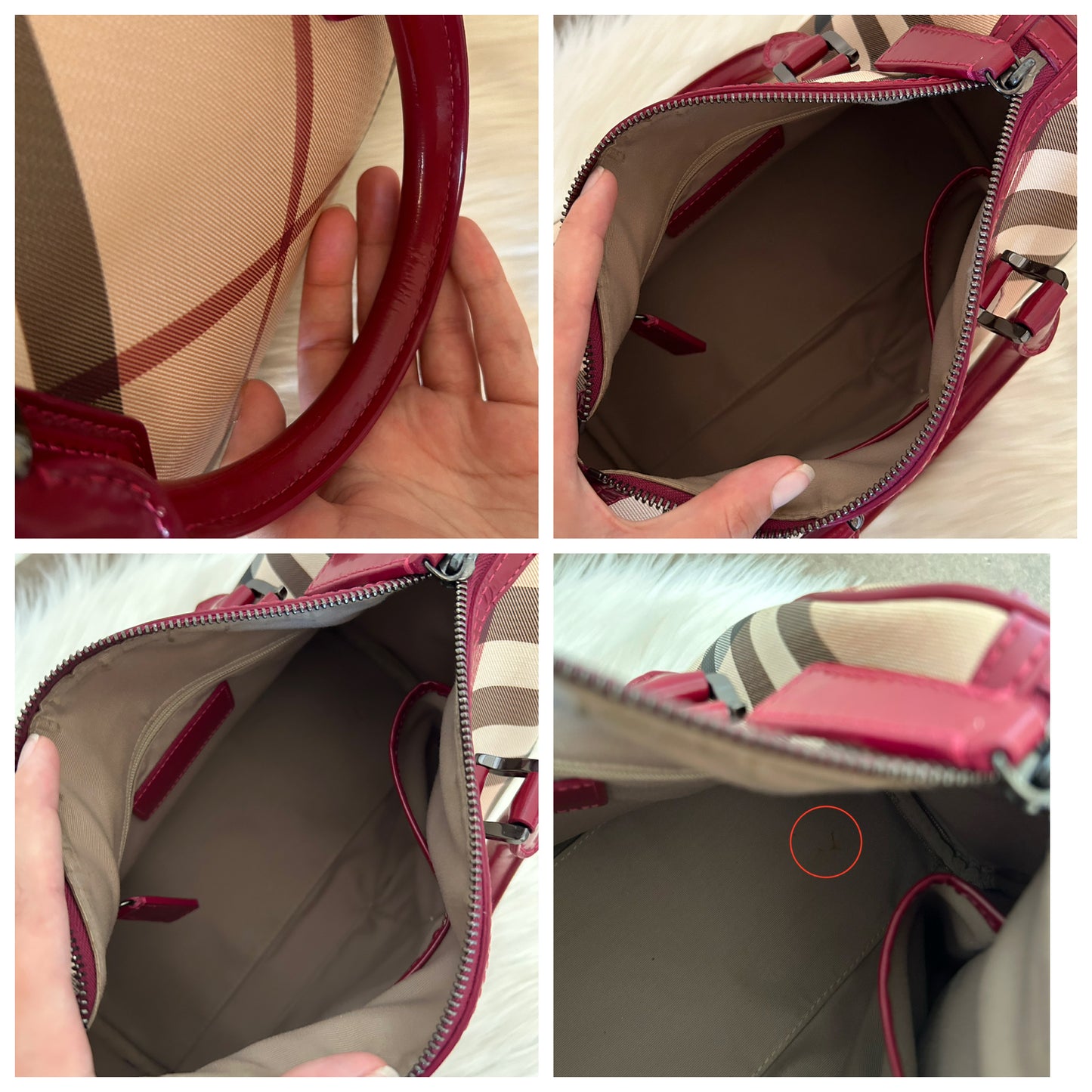 Bauletto Burberry rosso ciliegia
