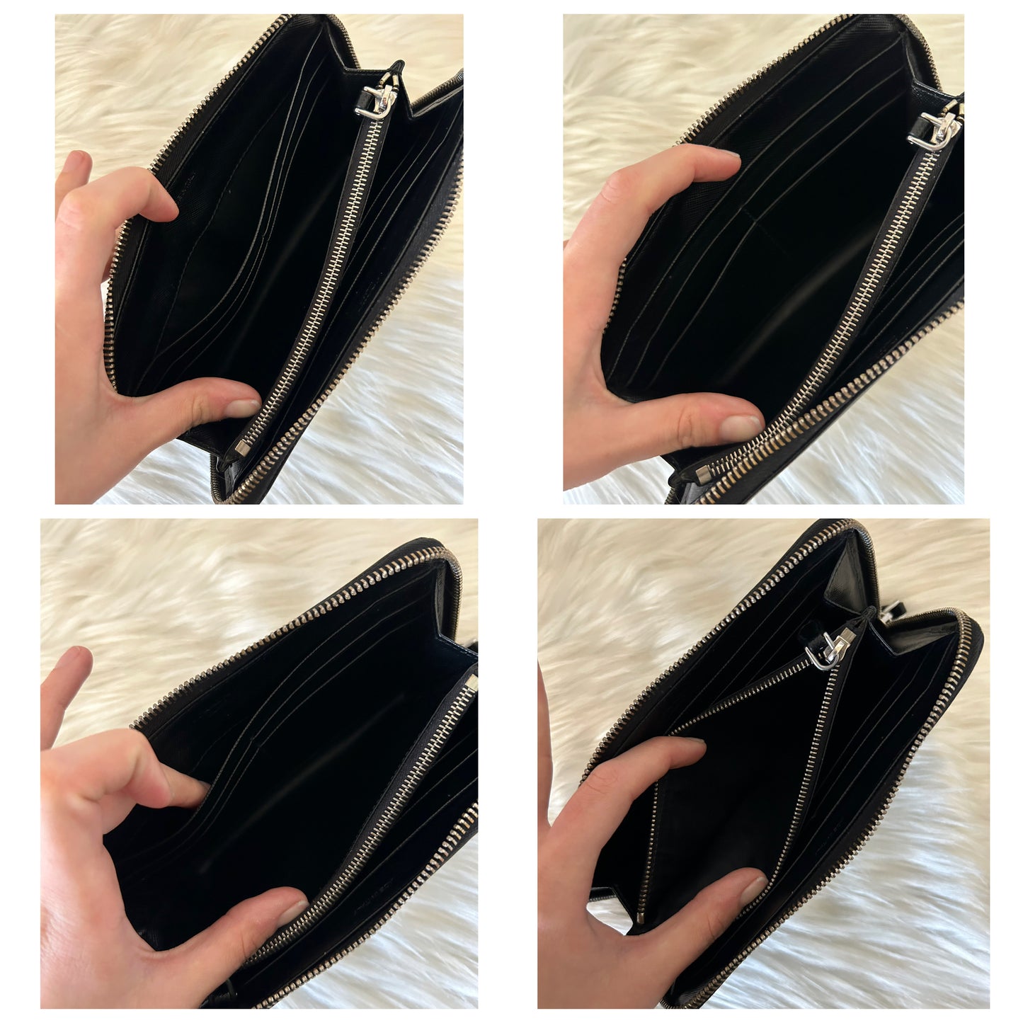 Portafoglio Prada in pelle nero