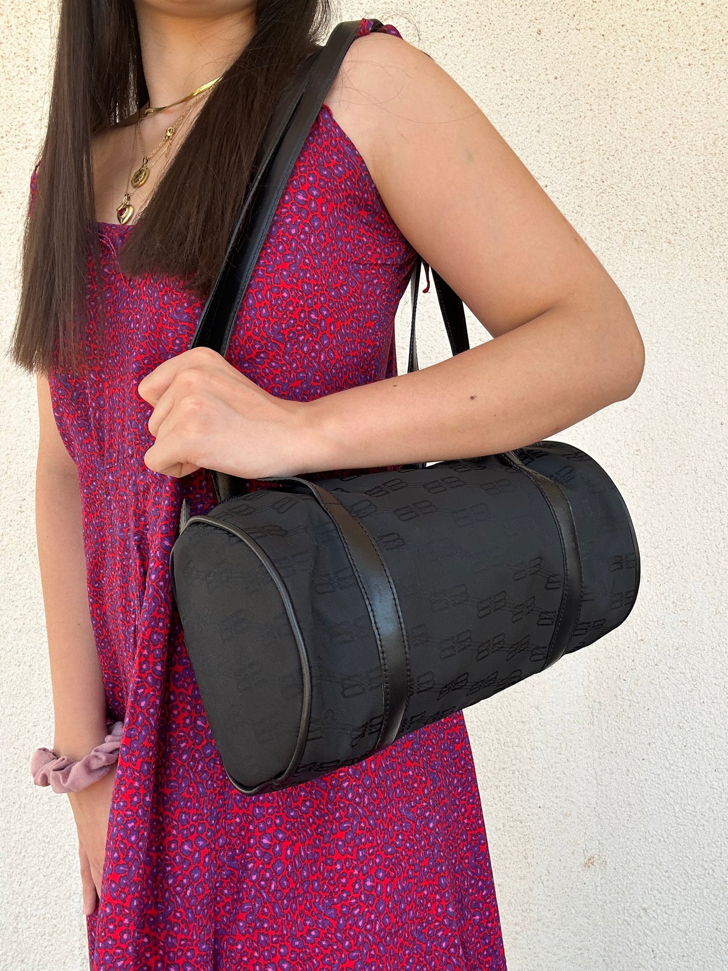 Balenciaga borsa a cilindro in monogram