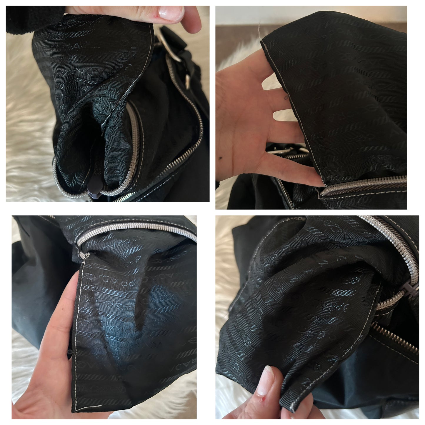 Prada Baguette in nylon e pelle nera