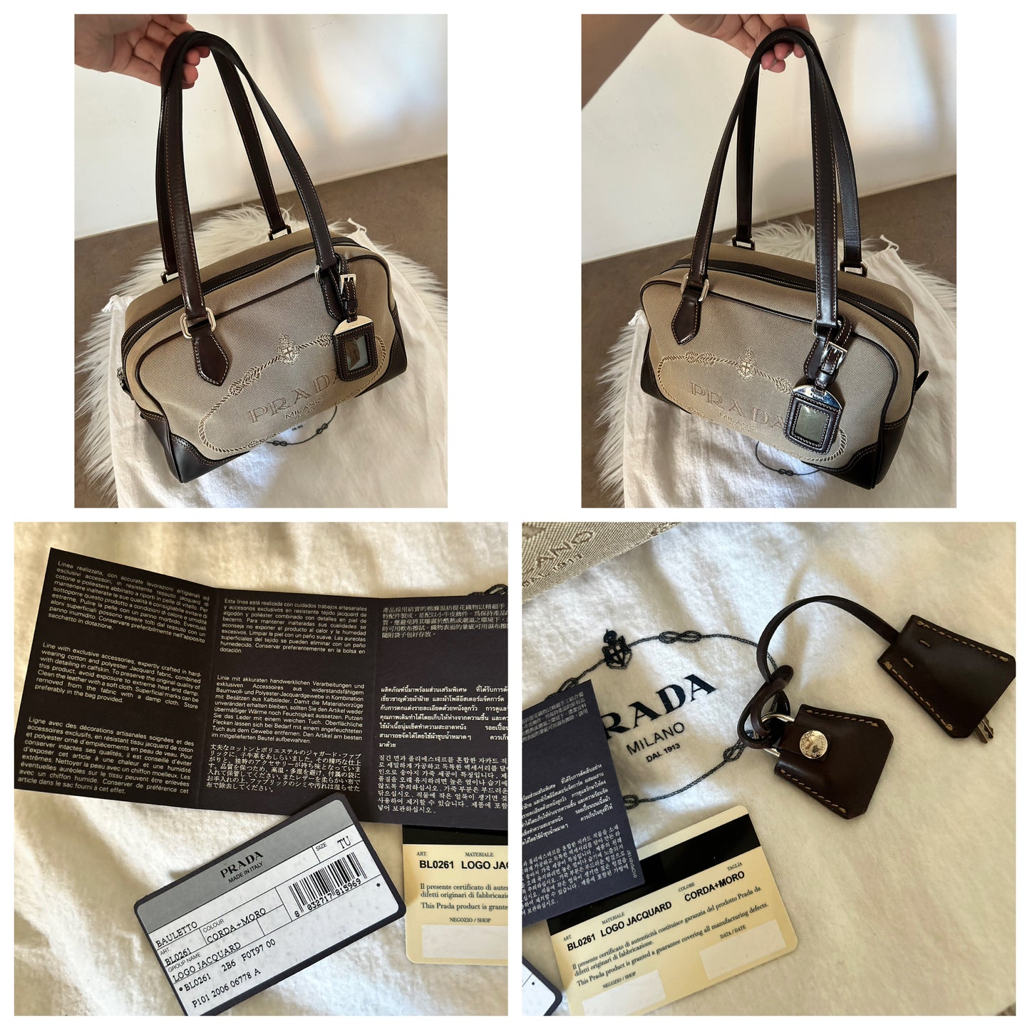 Prada bauletto con dust bag e cartellini