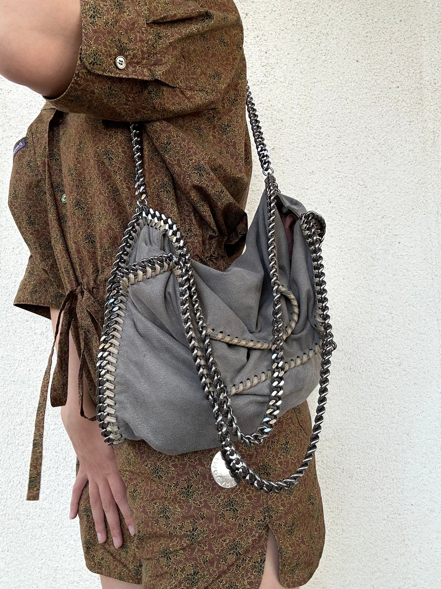 Falabella Stella McCartney grigia triple chain