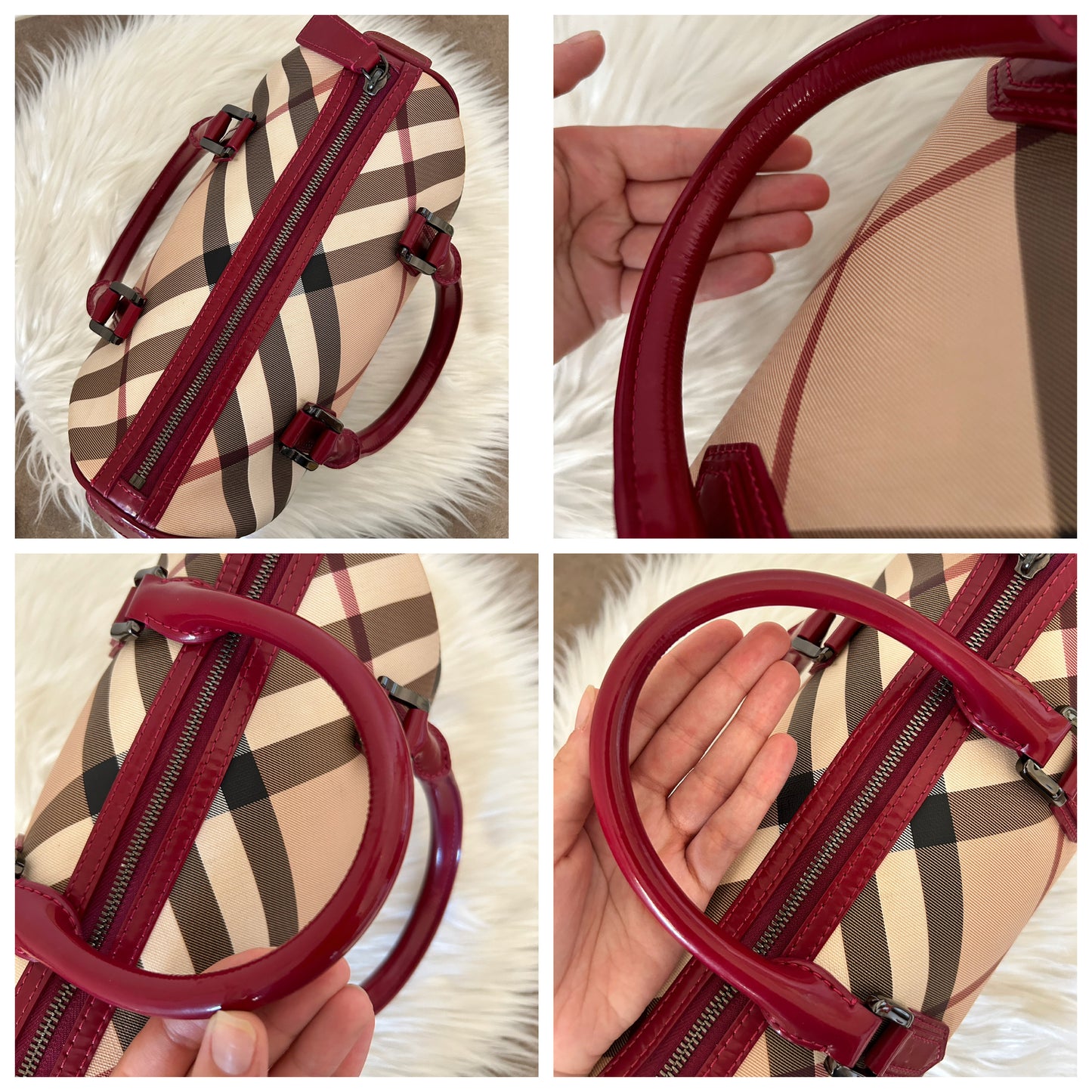Bauletto Burberry rosso ciliegia