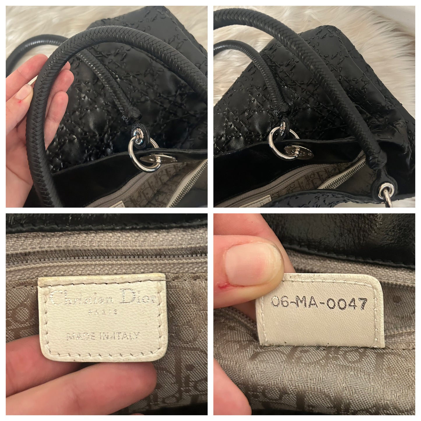 Dior Lady Dior in pelle nera intrecciata