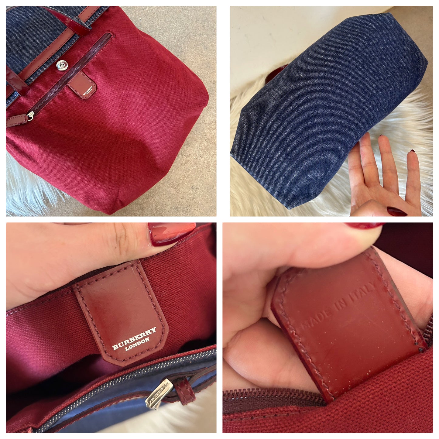 Burberry mini tote in denim - edizione limitata