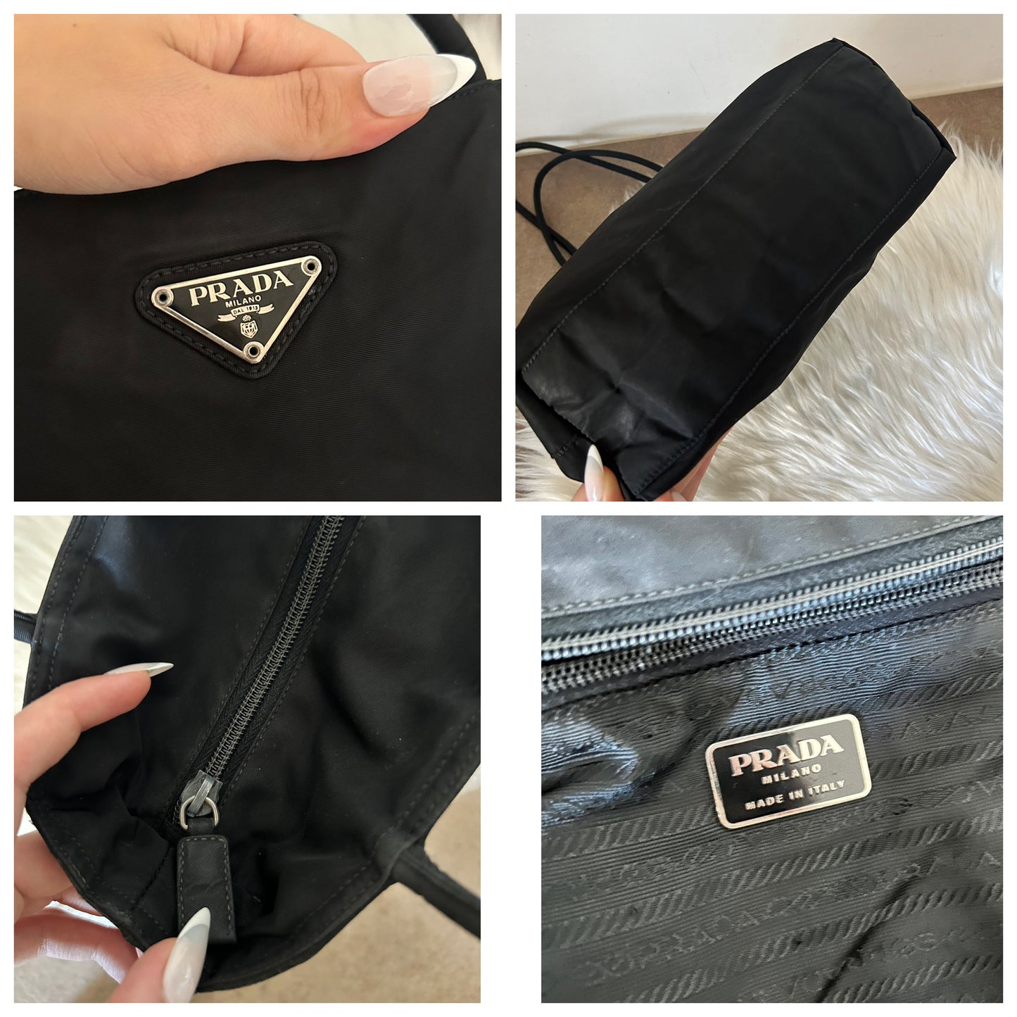 Prada tote bag in nylon nera