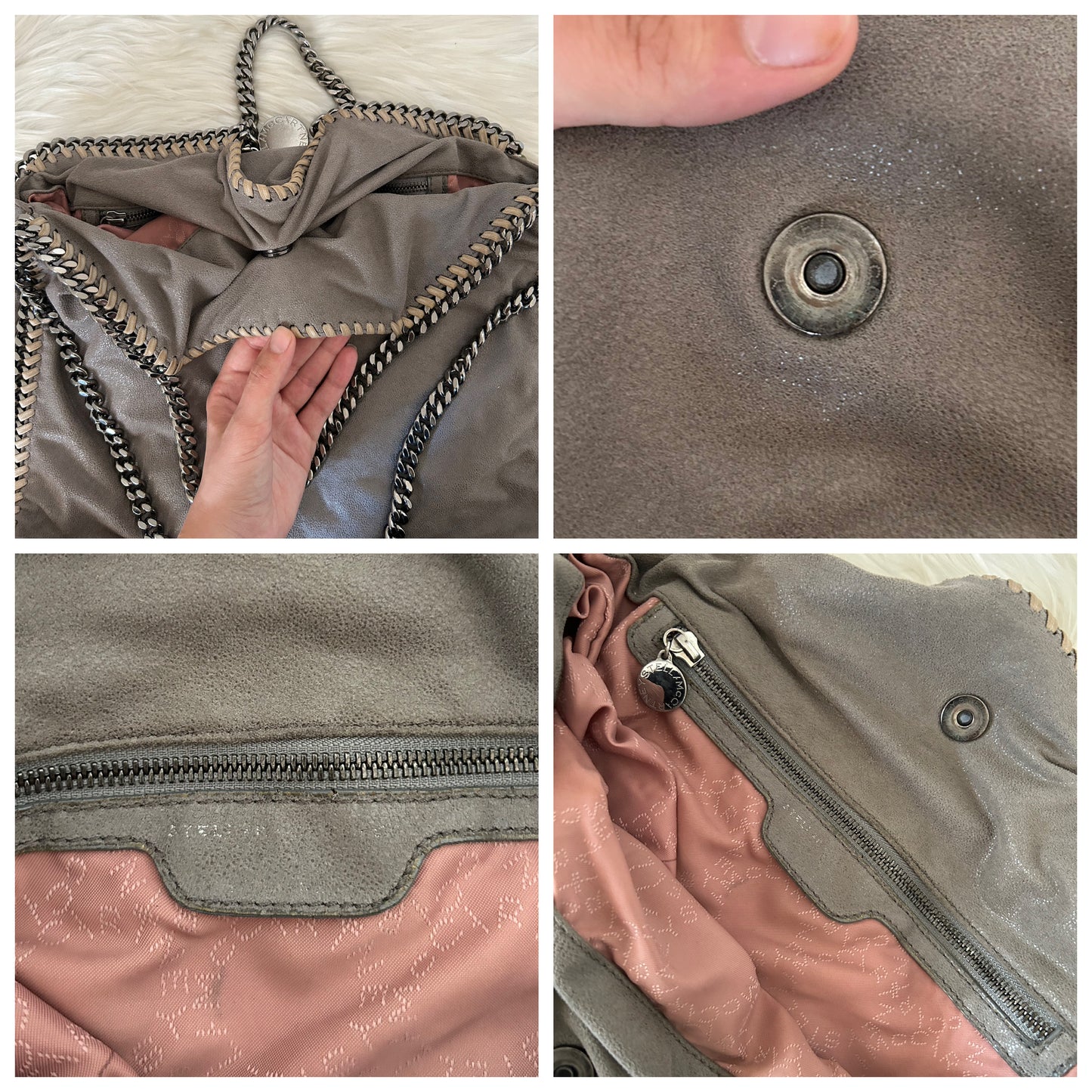 Falabella Stella McCartney grigia triple chain