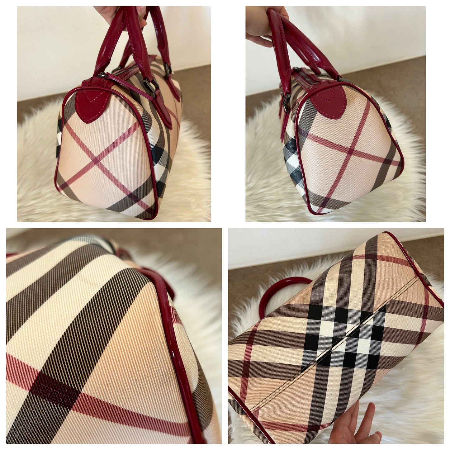 Bauletto Burberry rosso ciliegia
