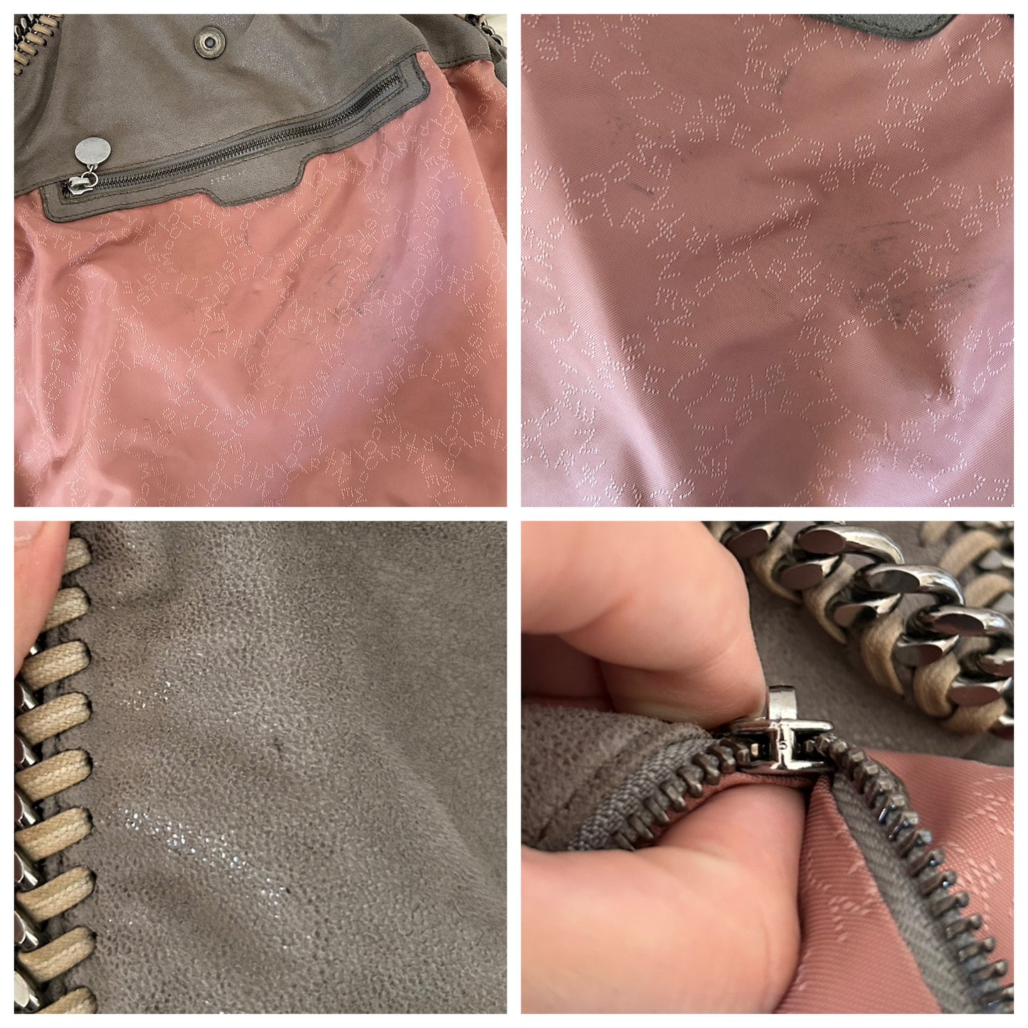 Falabella Stella McCartney grigia triple chain