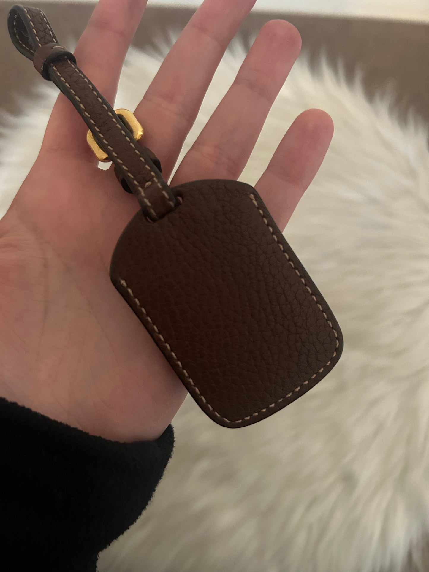 Portachiavi Prada in pelle marrone