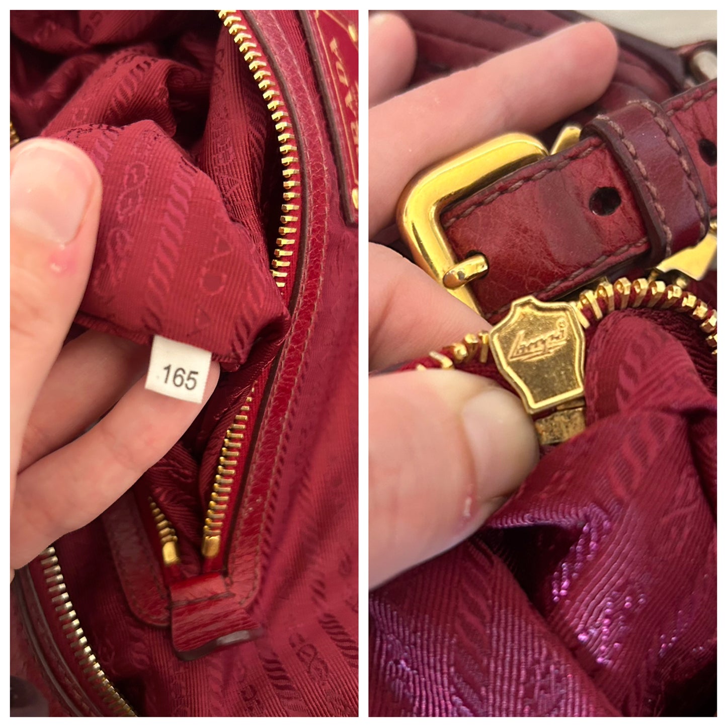 Prada Hobo in pelle rosso ciliegia