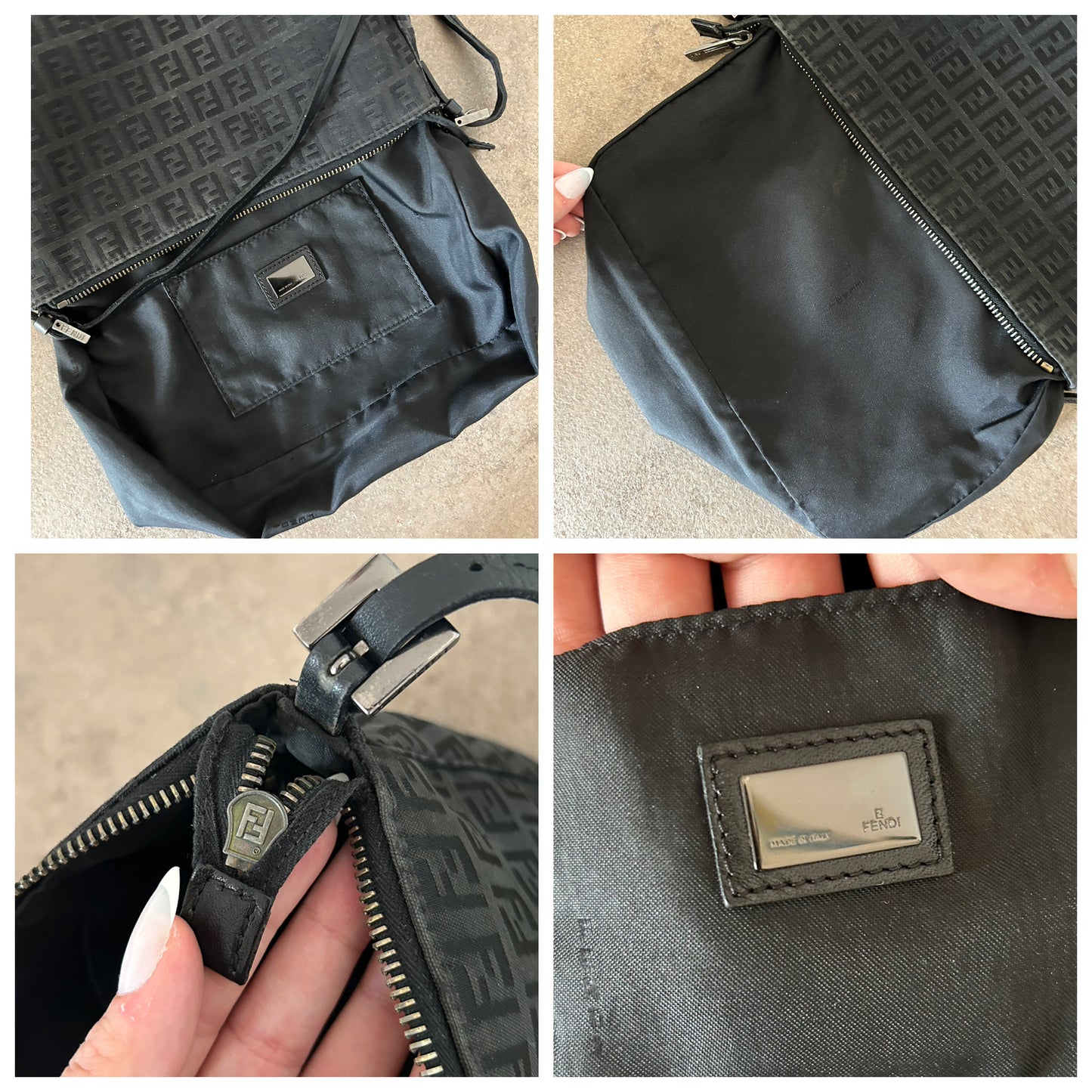 Fendi baguette zucchino nera