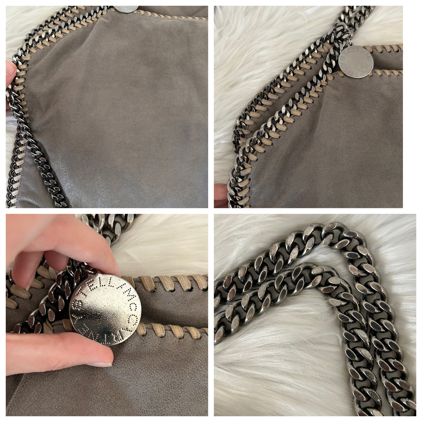 Falabella Stella McCartney grigia triple chain