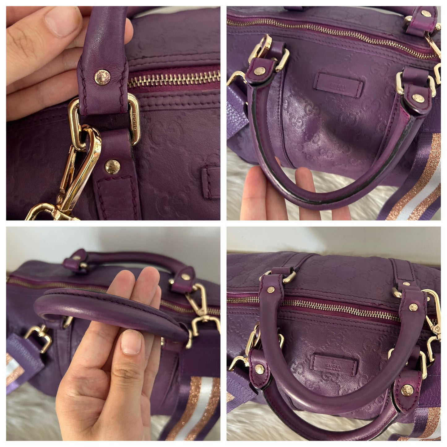 Bauletto Gucci Joy viola in pelle