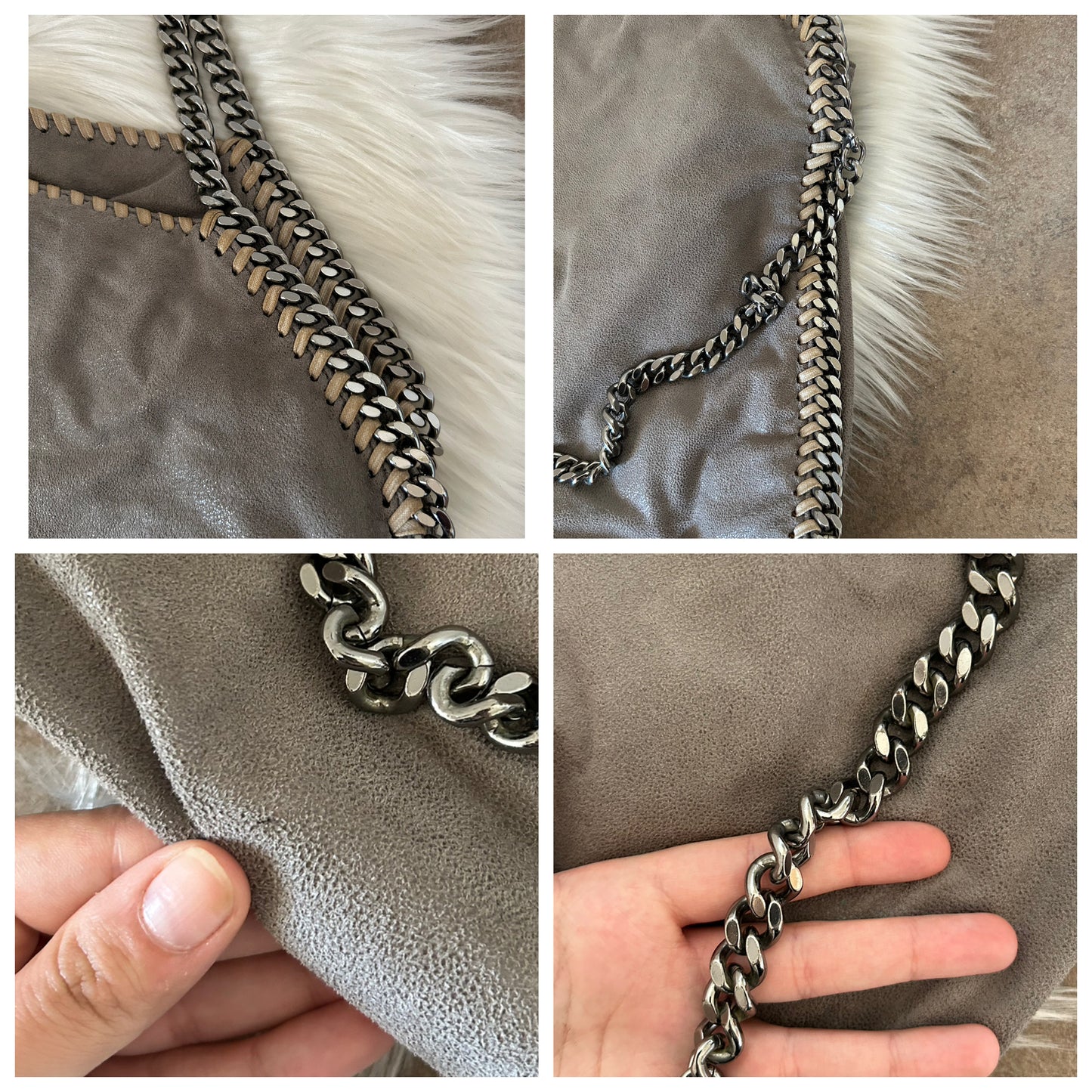 Falabella Stella McCartney grigia triple chain