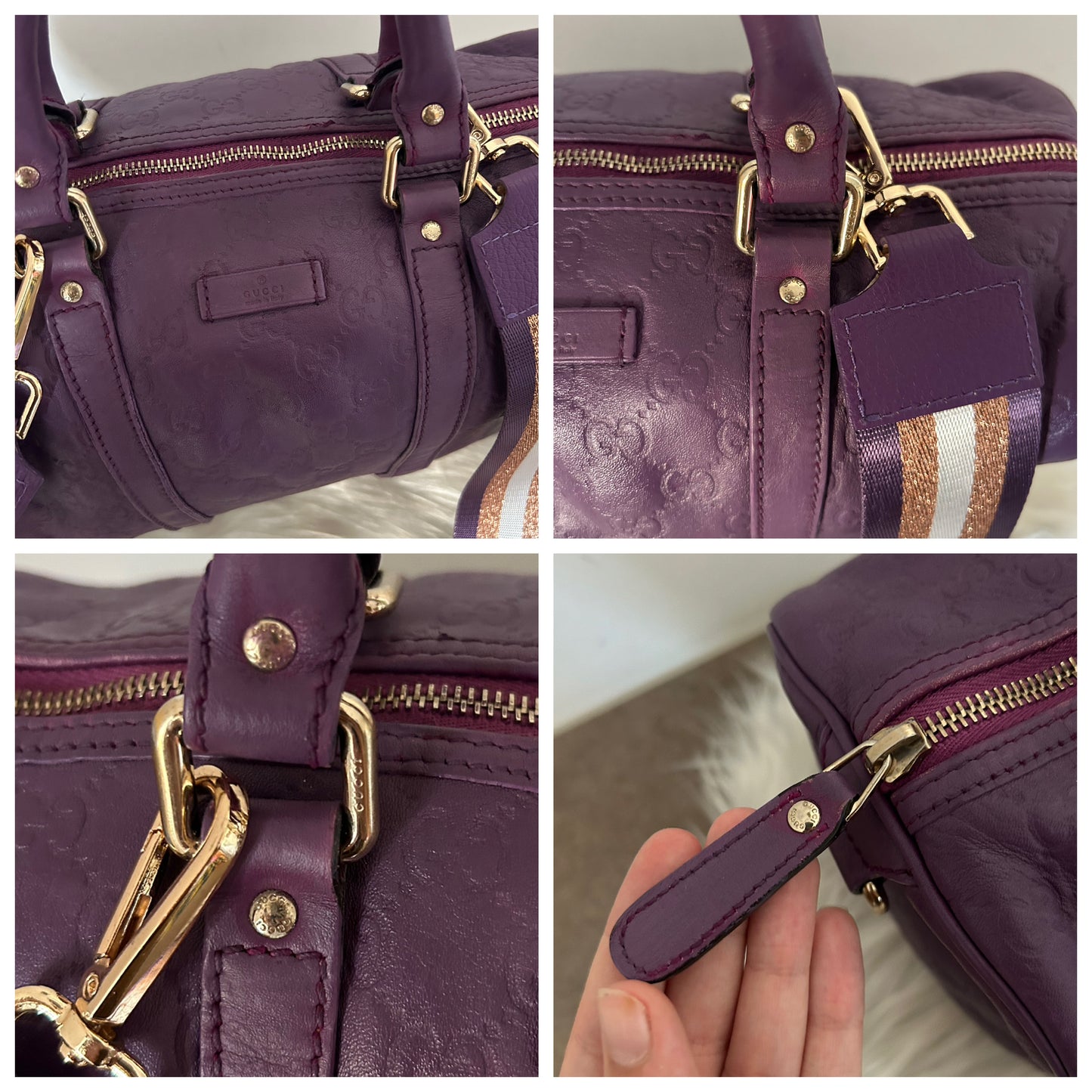 Bauletto Gucci Joy viola in pelle