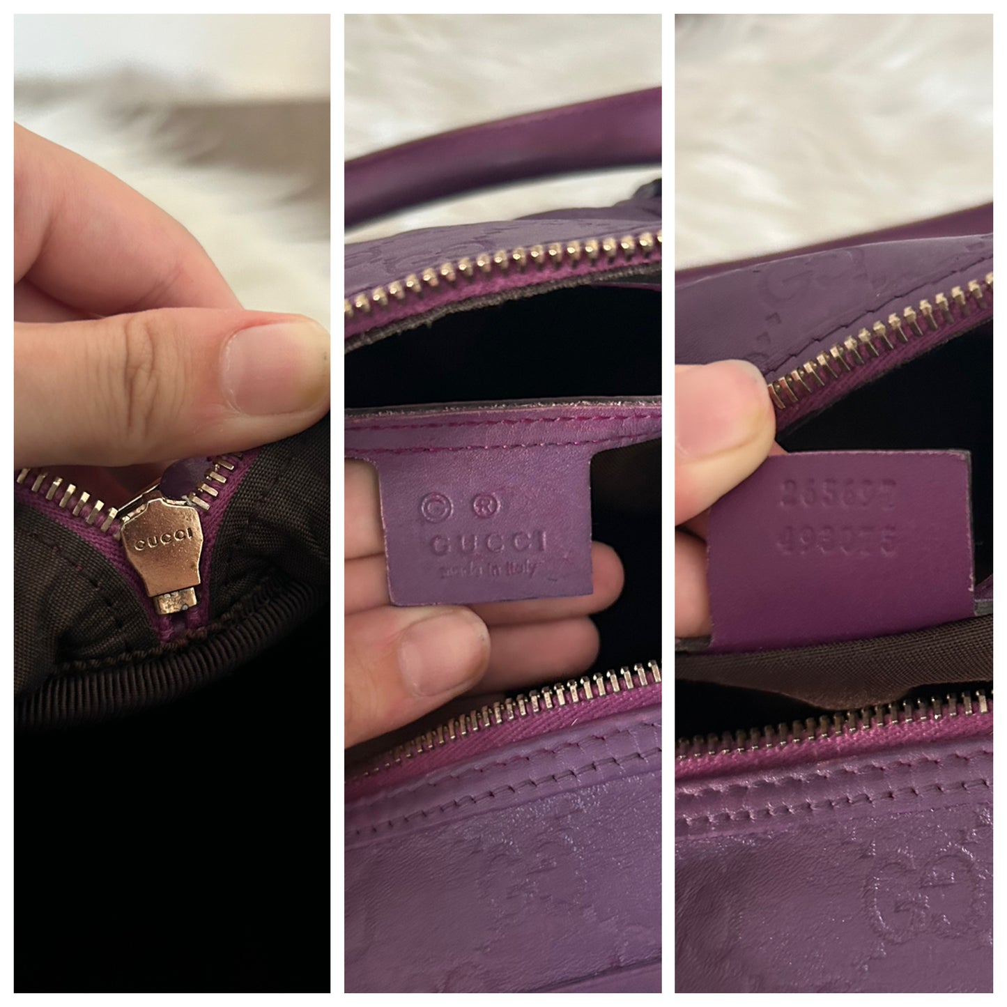 Bauletto Gucci Joy viola in pelle