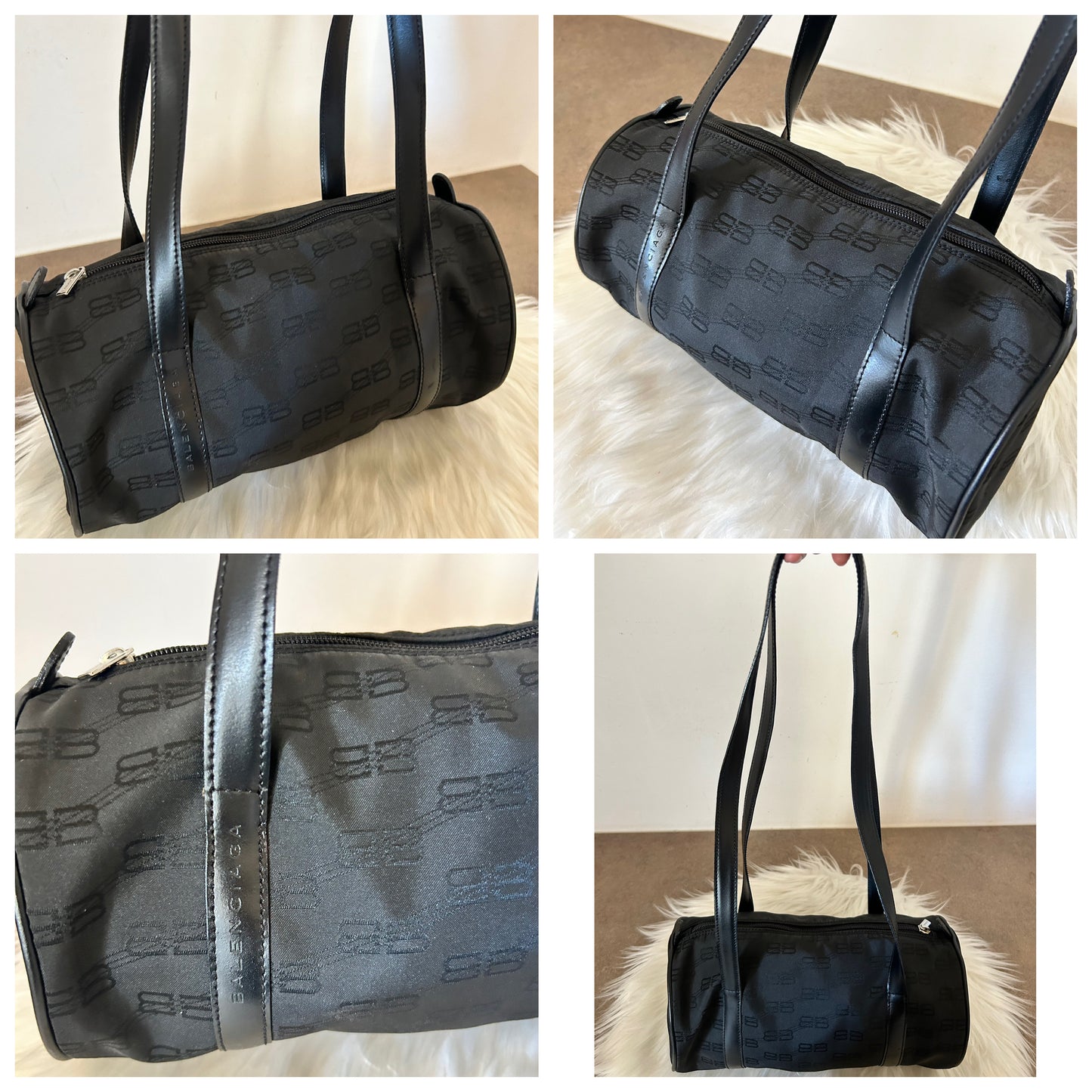 Balenciaga borsa a cilindro in monogram